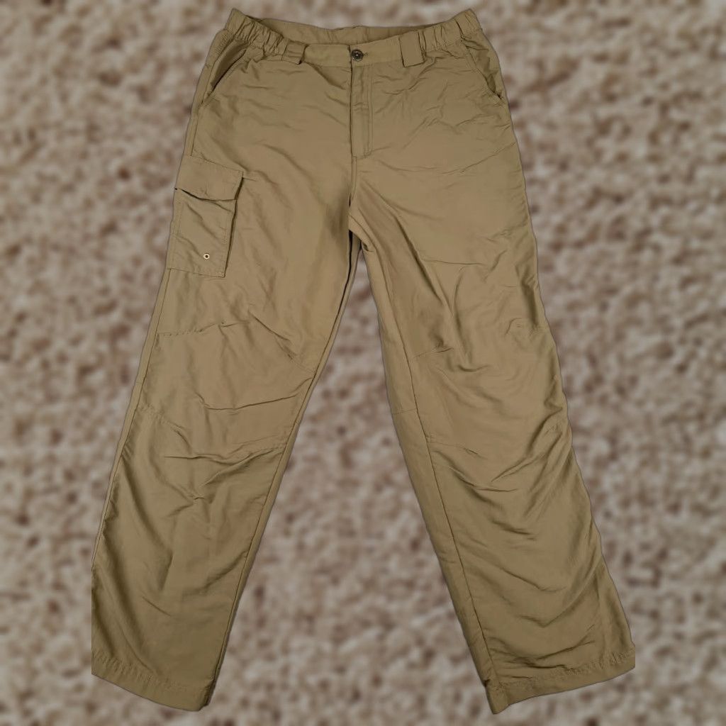 Vintage White Sierra Pants Mens Large Beige Cargo 100% Nylon Hiking Fishing Camp 36x31 Size US 33 - 1 Thumbnail