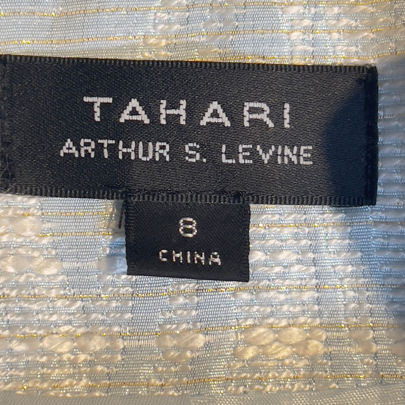 Elie Tahari Tahari Arthur S Levine Crop Jacket 8 Lined Shimery Gold Blue Size M / US 6-8 / IT 42-44 - 2 Thumbnail