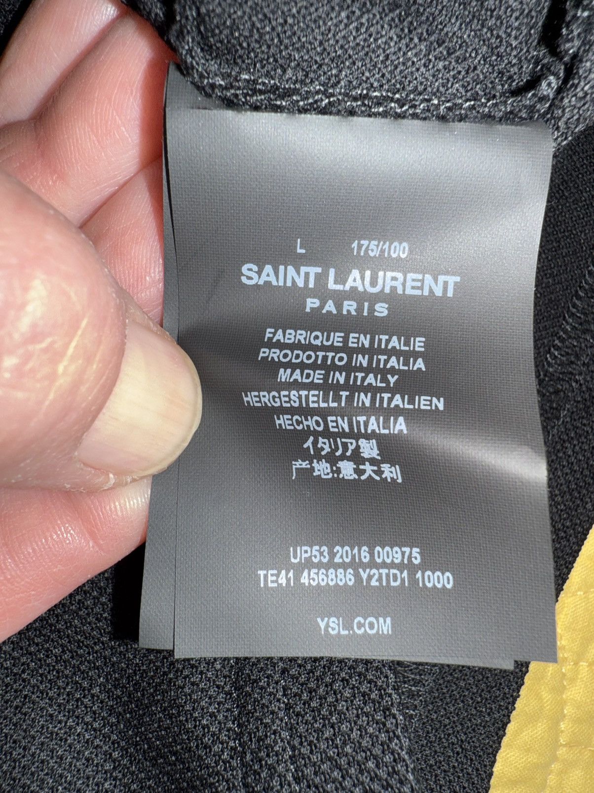 Yves Saint Laurent Yves Saint Laurent Black Polo w/ Leather Collar, mens large Size US L / EU 52-54 / 3 - 12 Thumbnail