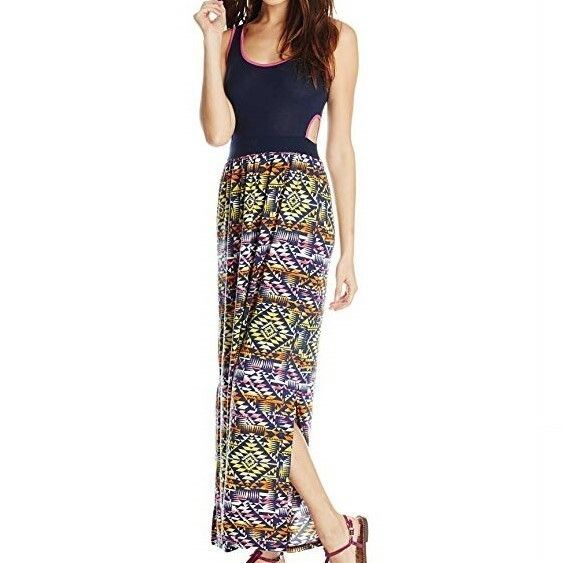Other Pink Rose Side Cut-Out Printed Bottom Maxi Dress in size M Size M / US 6-8 / IT 42-44 - 1 Thumbnail
