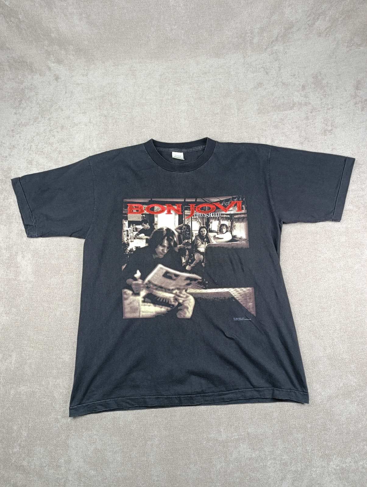 Bon Jovi BON JOVI 1995 VINTAGE CROSS ROAD BLACK T-SHIRT MERCH Size US XL / EU 56 / 4 - 1 Thumbnail
