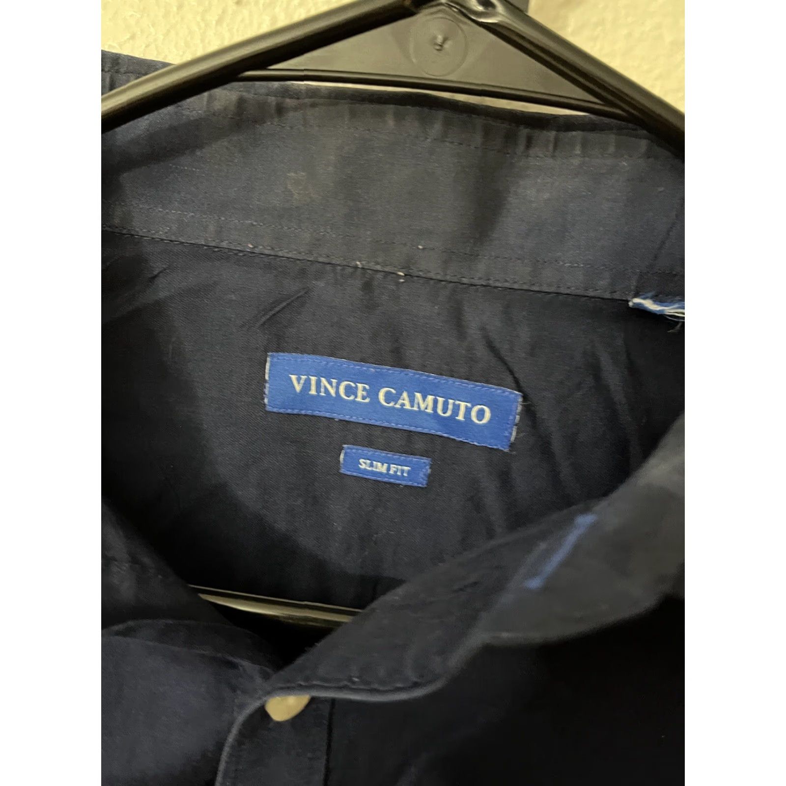 Vince Camuto VINTAGE Vince Camuto Button-Up Shirt, Adult Men 15.5 Blue Slim Fit Long Sleeve Casual Mens Size US M / EU 48-50 / 2 - 3 Thumbnail