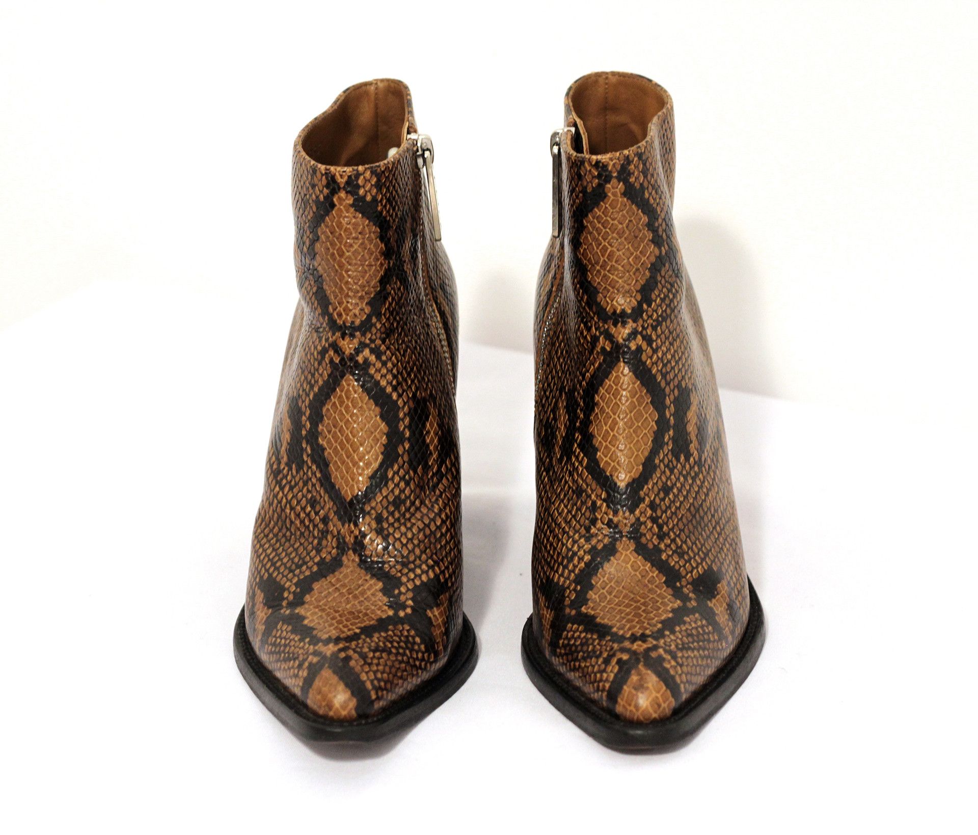 Chloe Chloé Rylee leather cowboy boots brownblack snakeskin EU39.5 Size US 8.5 / IT 38.5 - 3 Thumbnail