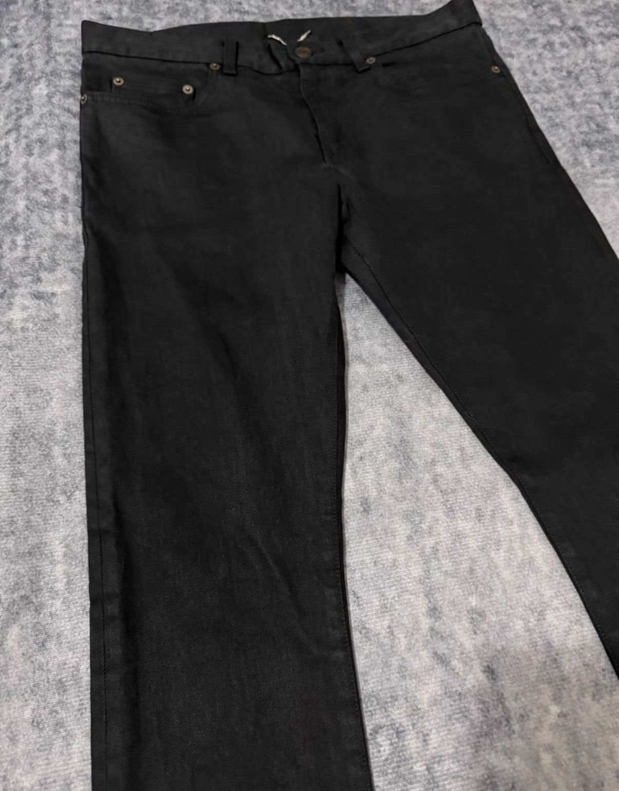 Saint Laurent Paris Saint Laurent (SLP) 14FW Stretch Black Basic Denim Jeans Size US 32 / EU 48 - 3 Thumbnail
