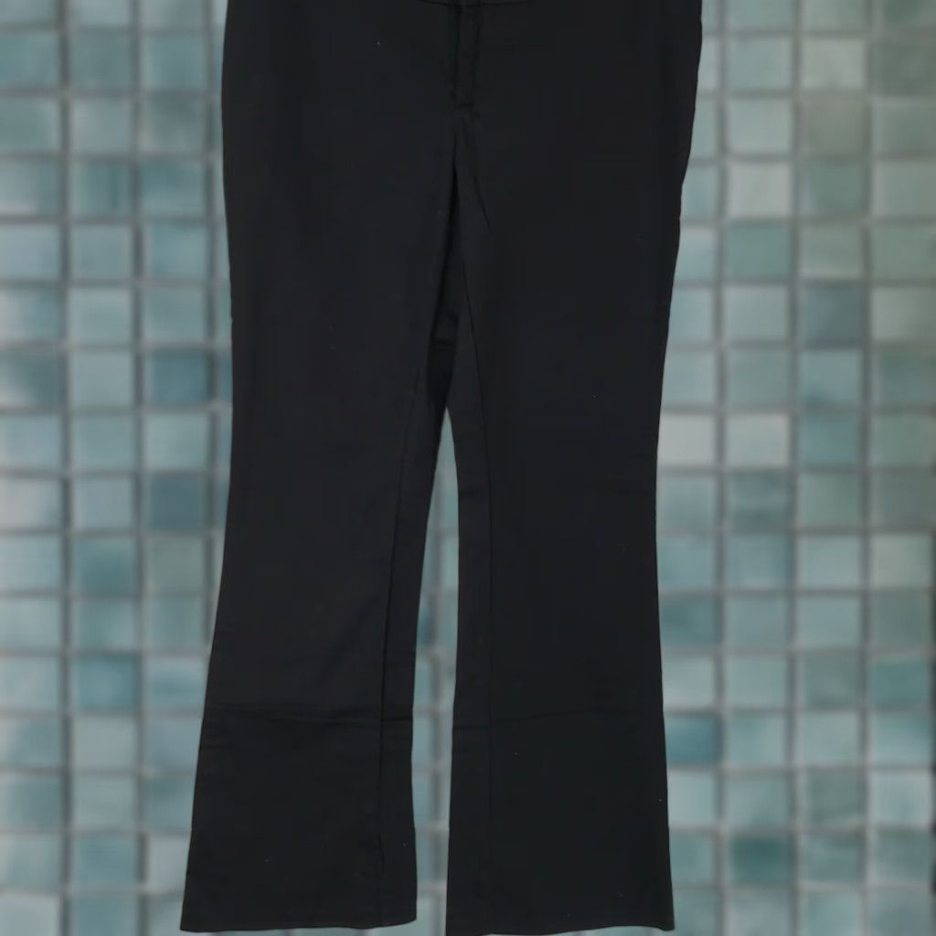 Vintage JLO By Jennifer Lopez Womens Flat Front Casual Black Trouser Dress Pants Size 7 Size 28" / US 6 / IT 42 - 1 Thumbnail