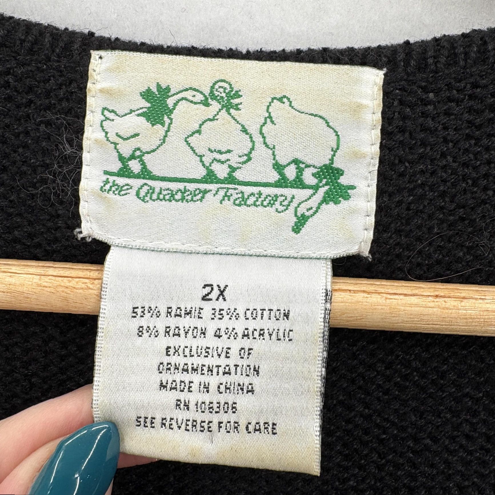 Quacker Factory VINTAGE The Quacker Factory Sweater Womens 2X Black Full Zip Snowman Embellished Size XXL / US 16-18 / IT 52-54 - 4 Thumbnail