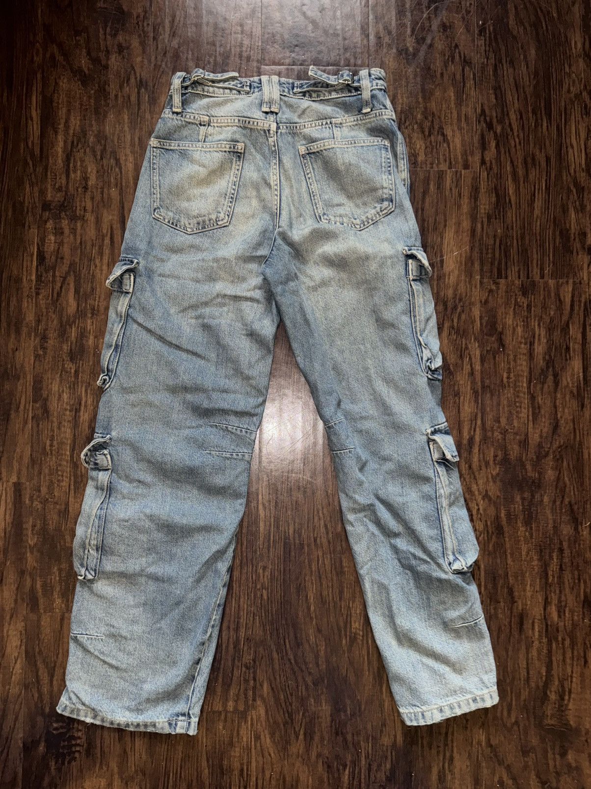 Zara Zara Blue Denim Cargo Pants Size 26" / US 2 / IT 38 - 5 Thumbnail