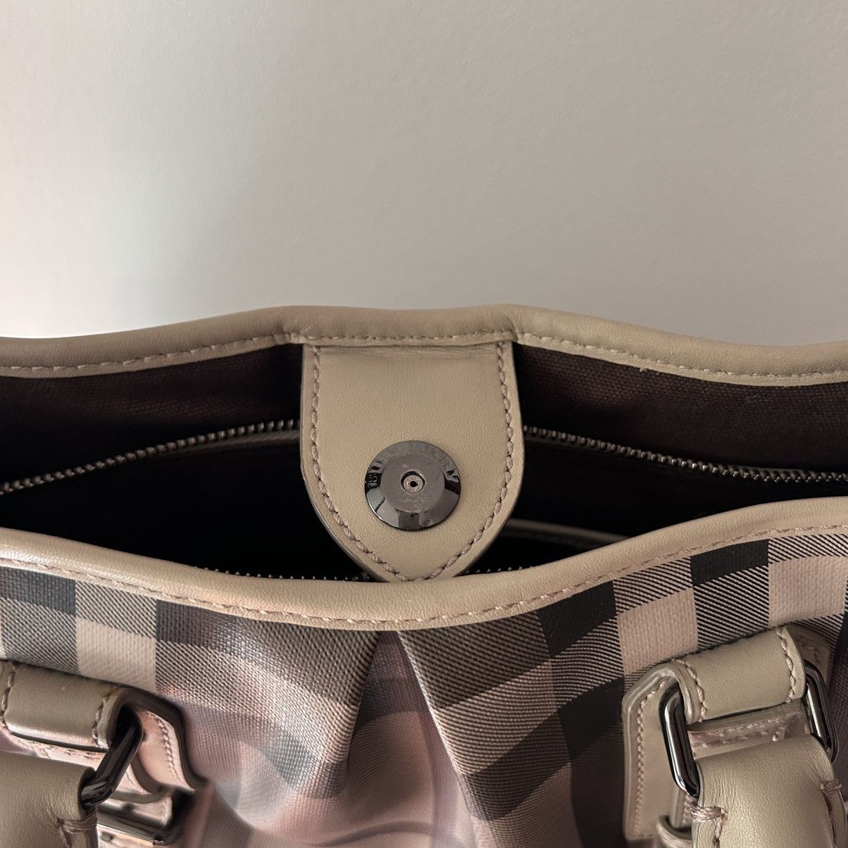 Burberry Burberry beige smoke check leather handbag Size ONE SIZE - 9 Thumbnail
