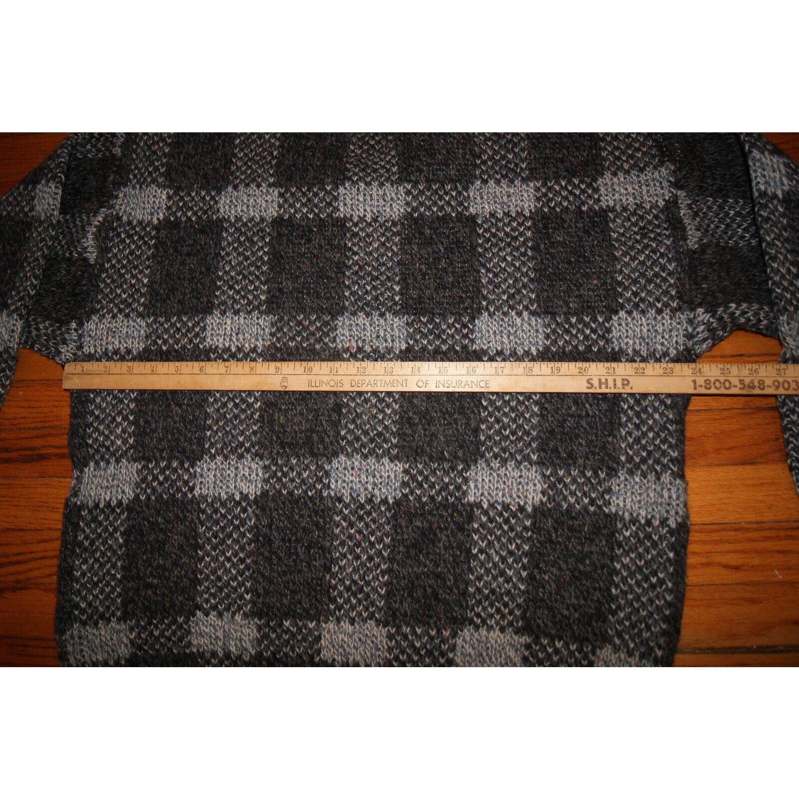 Other VTG Grandpa Sweater Mens XL Wool Blend Gray Black Chunky Size US XL / EU 56 / 4 - 5 Thumbnail