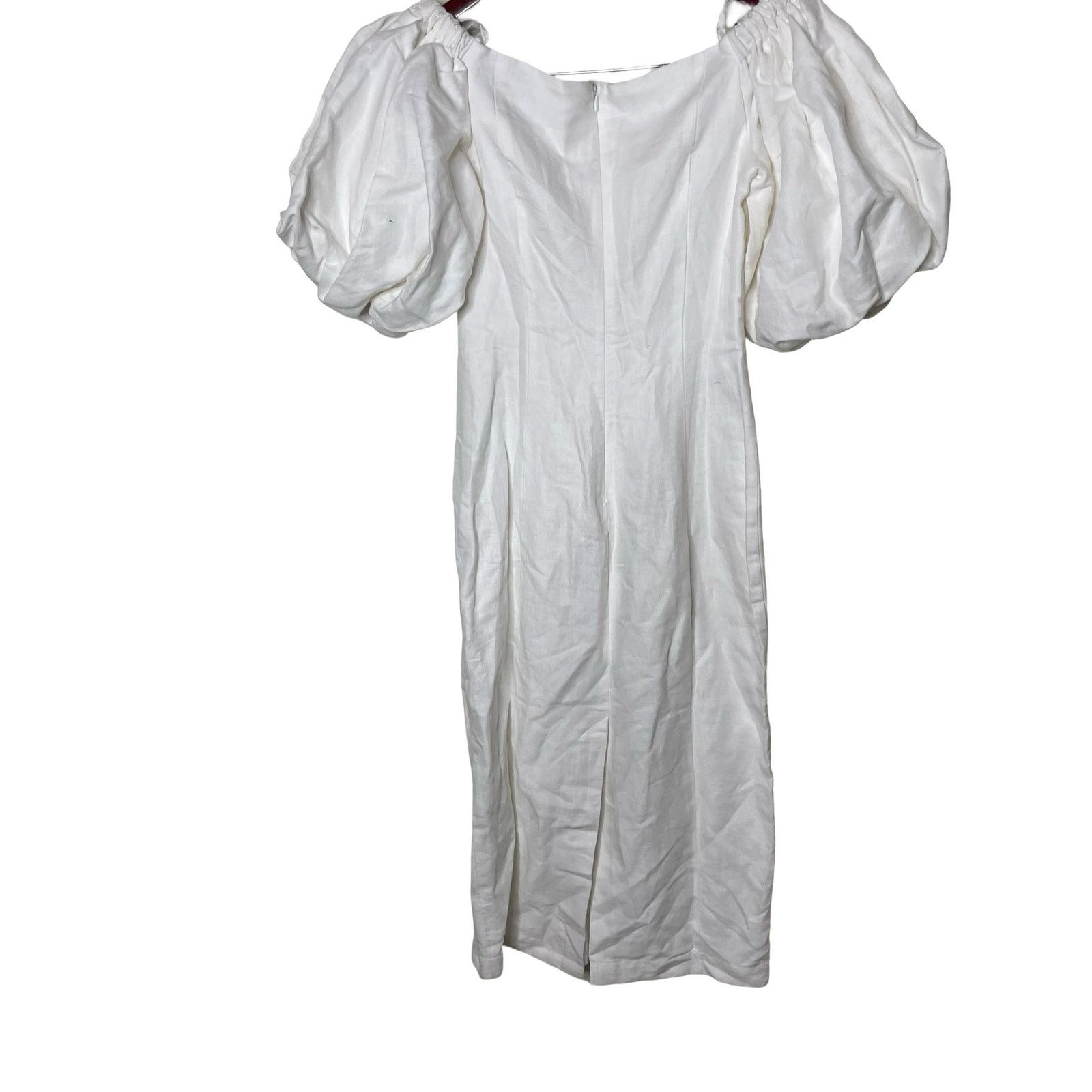 Mara Hoffman Mara Hoffman White Linen NAMARI Pencil DRESS Puff sleeve 0 Size XS / US 0-2 / IT 36-38 - 4 Thumbnail