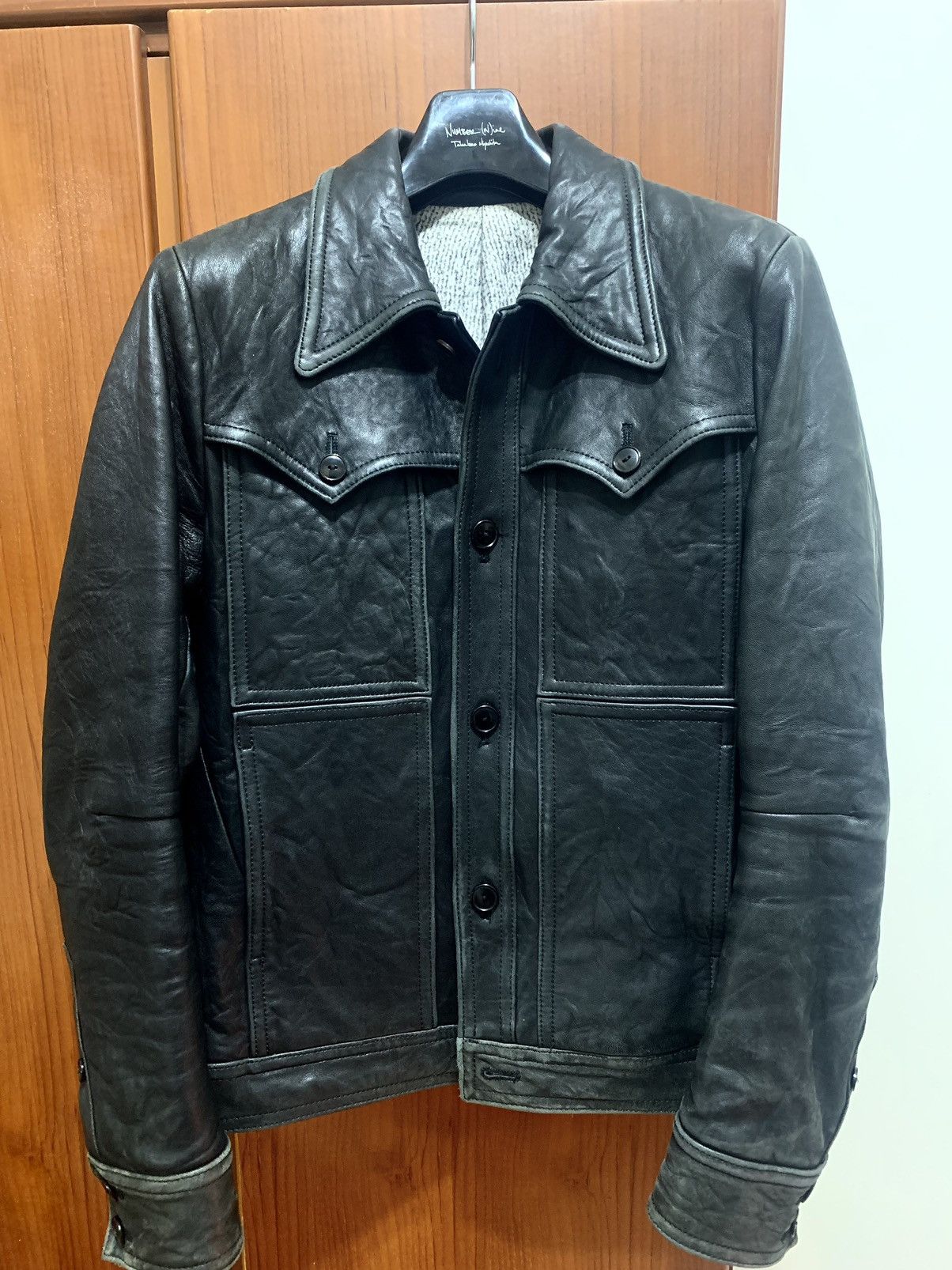 image of Number N Ine Number (N)Ine 07Aw Leather Jacket in Black, Men's (Size Medium)