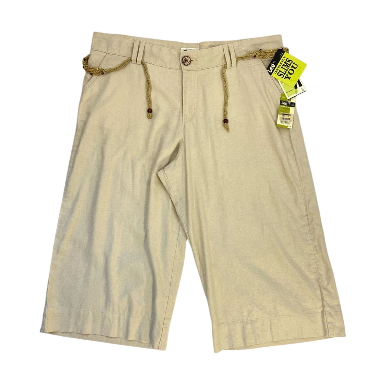 Lee NWT New Lee Womens 18 Medium Linen Wide Leg Capri Pants Size 40" / US 18 - 1 Thumbnail