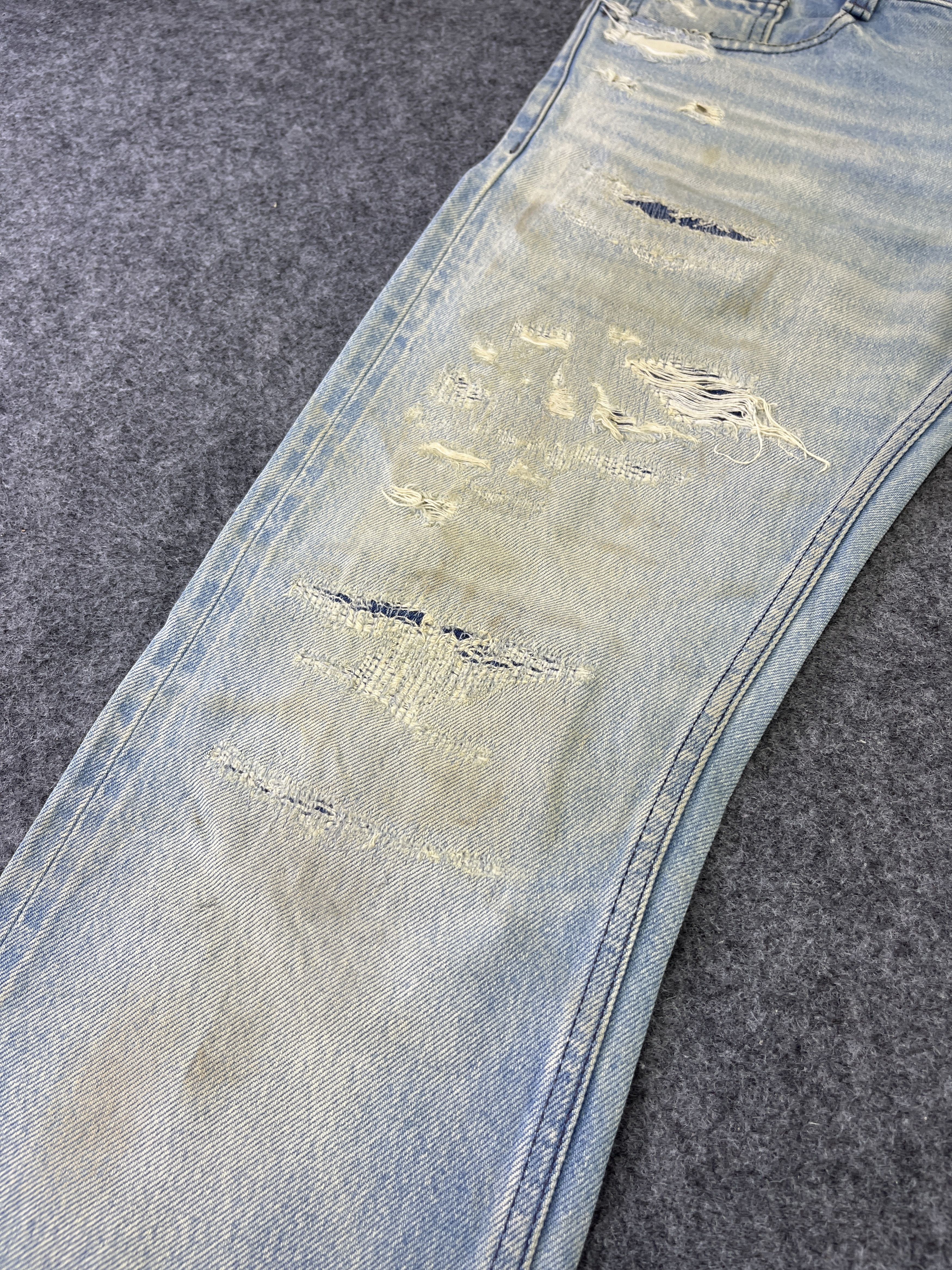 Japanese Brand NO ID Distressed Jeans Red Line Denim - J835 Size 32" / US 10 / IT 46 - 11 Thumbnail