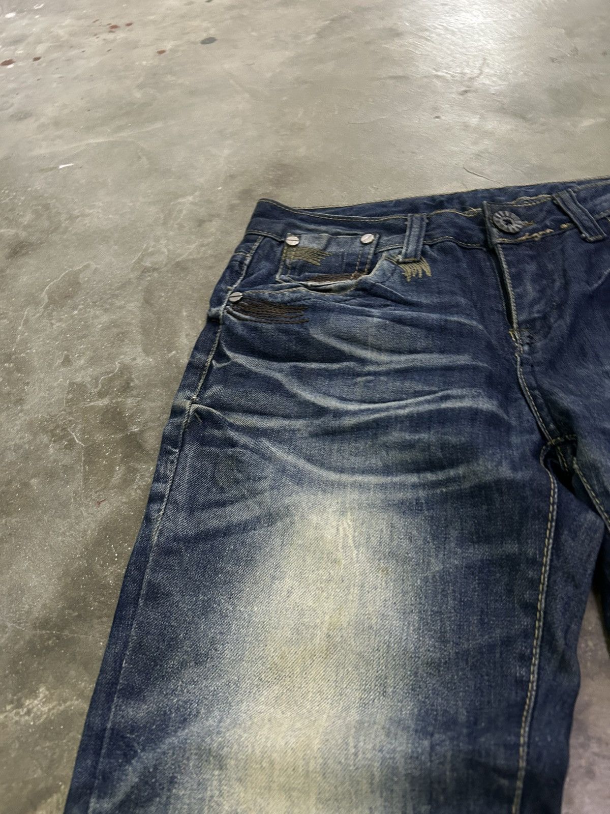 If Six Was Nine Jianai Denim Stacked Grunge Fit Heavy Fade Whisker Washed Size US 28 / EU 44 - 12 Thumbnail