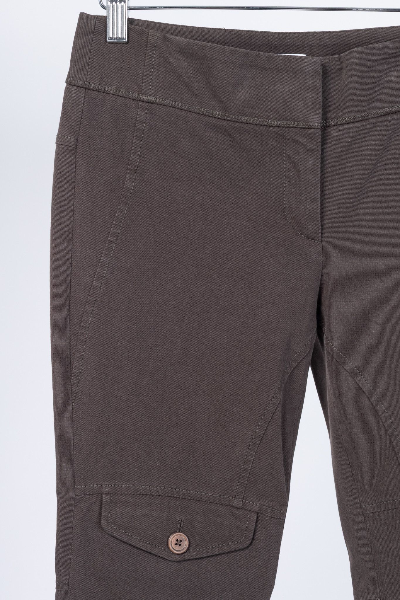 Brunello Cucinelli Brunello Cucinelli Brown Cotton-Twill Equestrian Trousers Size 27" / US 4 / IT 40 - 5 Thumbnail