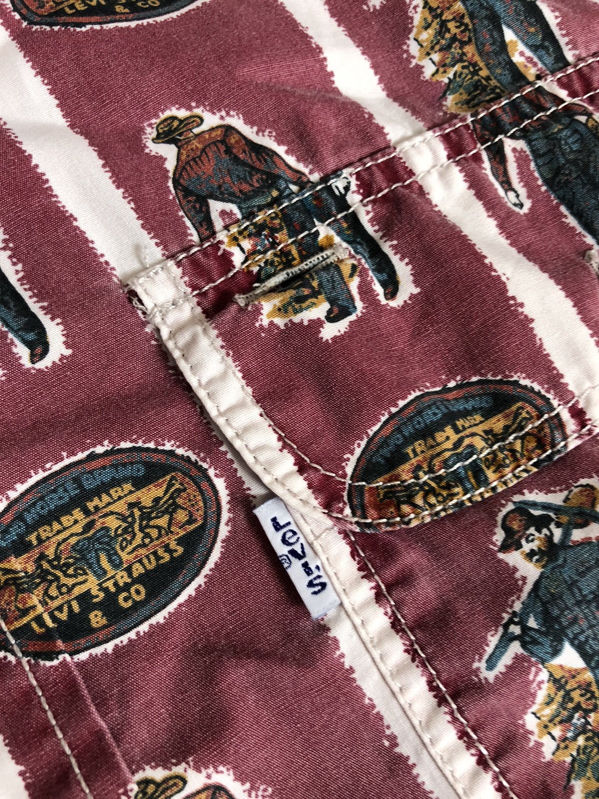 Levi's × Levi's Vintage Clothing Vintage Levi’s 90s Monogram Full Print Cowboy Worker Shirt Size US L / EU 52-54 / 3 - 4 Thumbnail