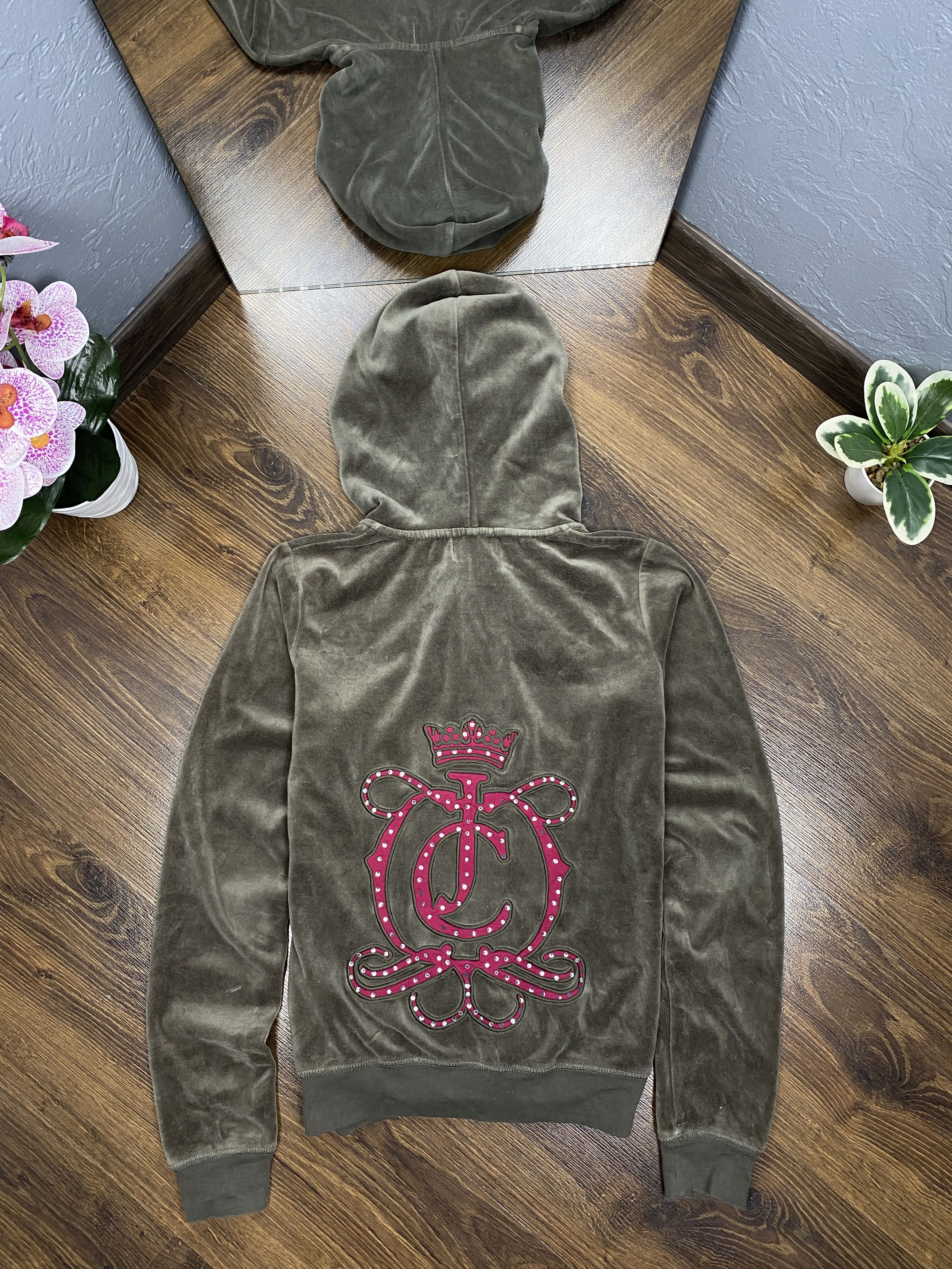 Juicy Couture × Vintage Juicy Couture Velour Track Suit Hoodie + Pants Size M / US 6-8 / IT 42-44 - 8 Thumbnail