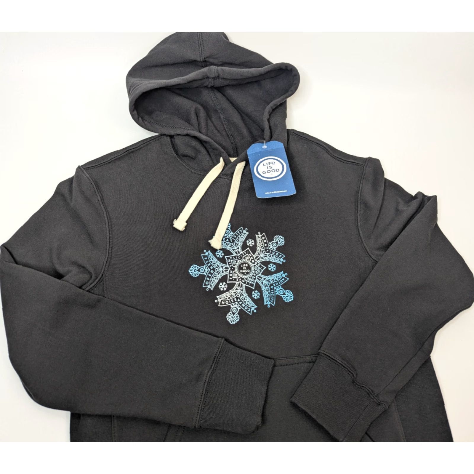 Life is Good VINTAGE Life is Good Hoodie Black Small Women's Snowflake Simply True Fleece Pullover Oversized Modern Everyday Activewear Size S / US 4 / IT 40 - 2 Thumbnail