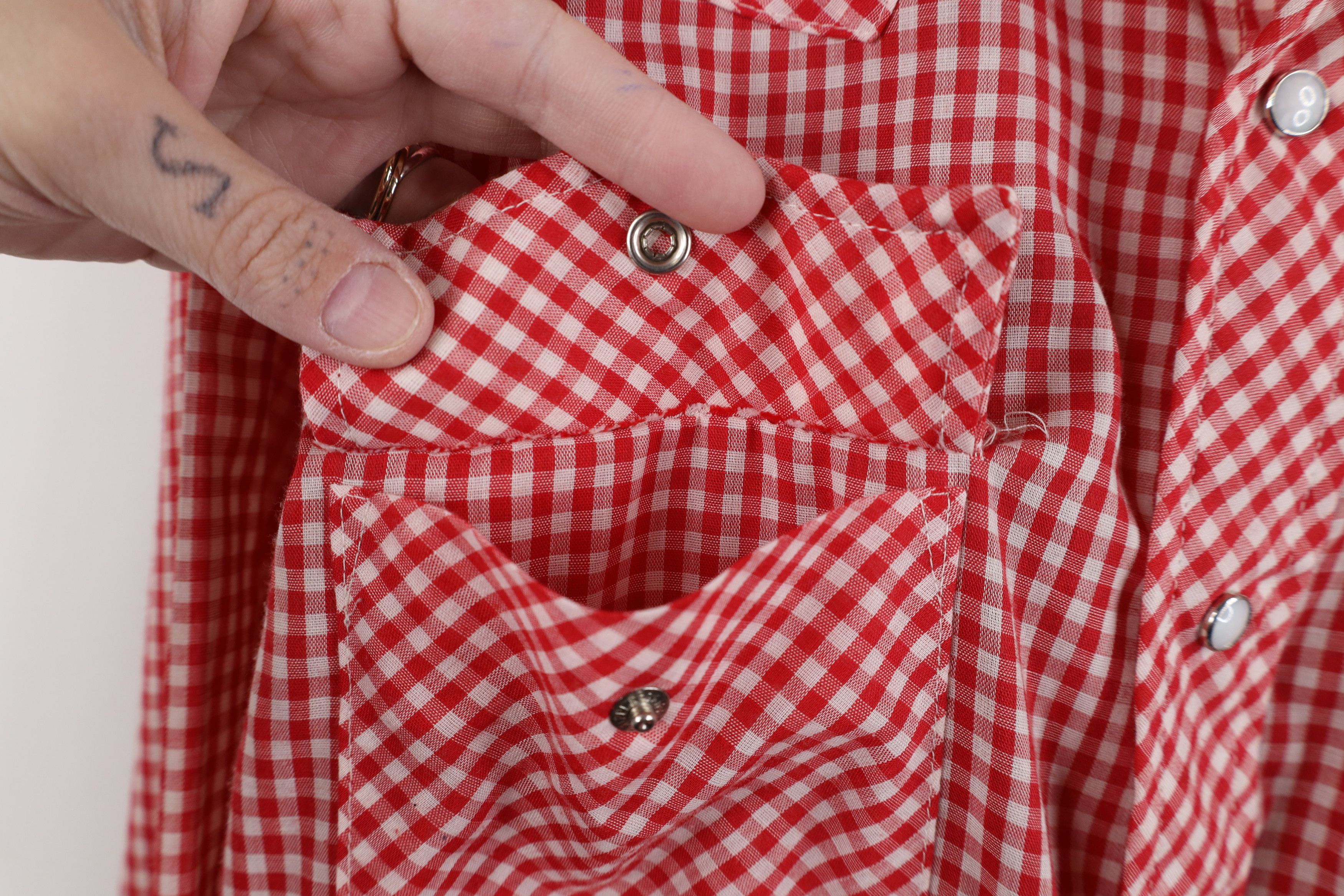 Vintage Vintage 70s Rockabilly Snap Button Shirt Gingham Plaid USA Size US L / EU 52-54 / 3 - 7 Thumbnail