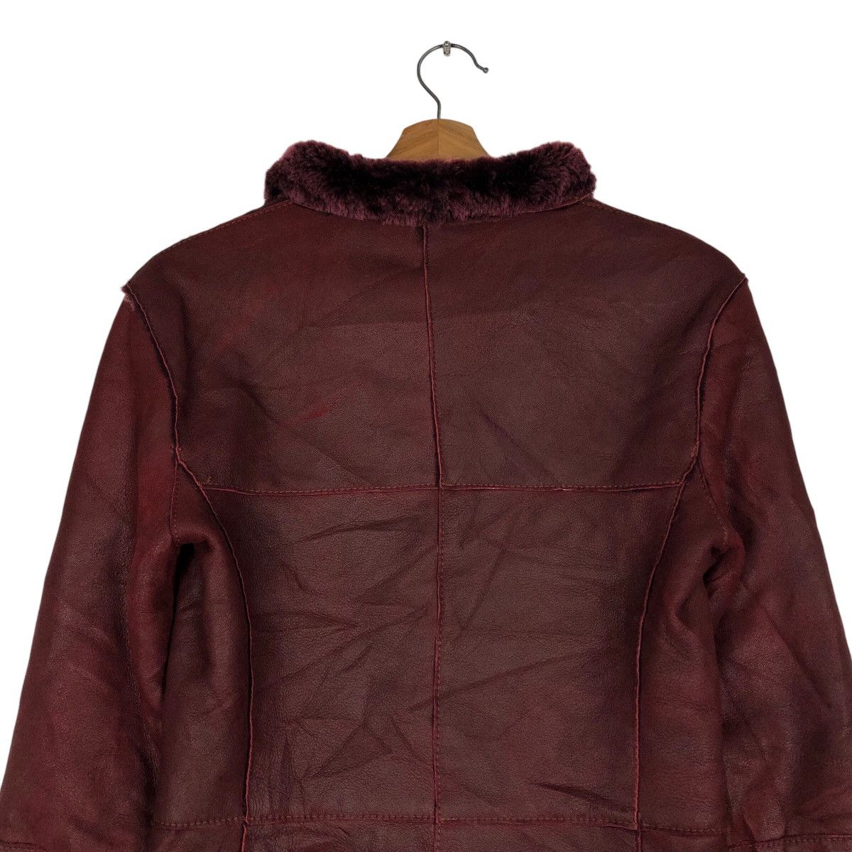 Vintage ITC Made in Italy Cropped Leather Jacket Mink Fur Shearling Size US M / EU 48-50 / 2 - 10 Thumbnail