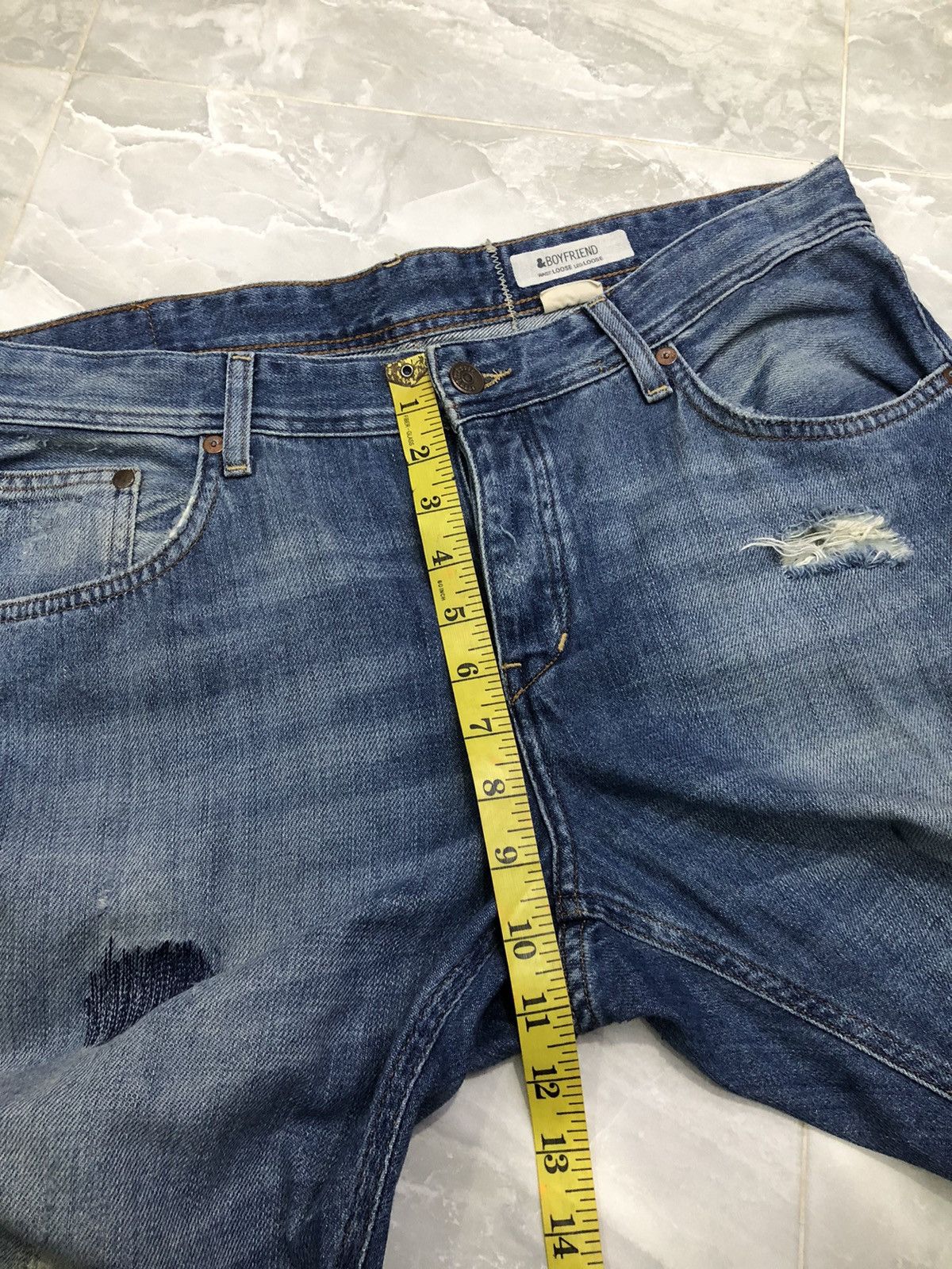 H&M H&M Boyfriend Distressed Boro Stitch Jeans Size US 35 - 20 Thumbnail