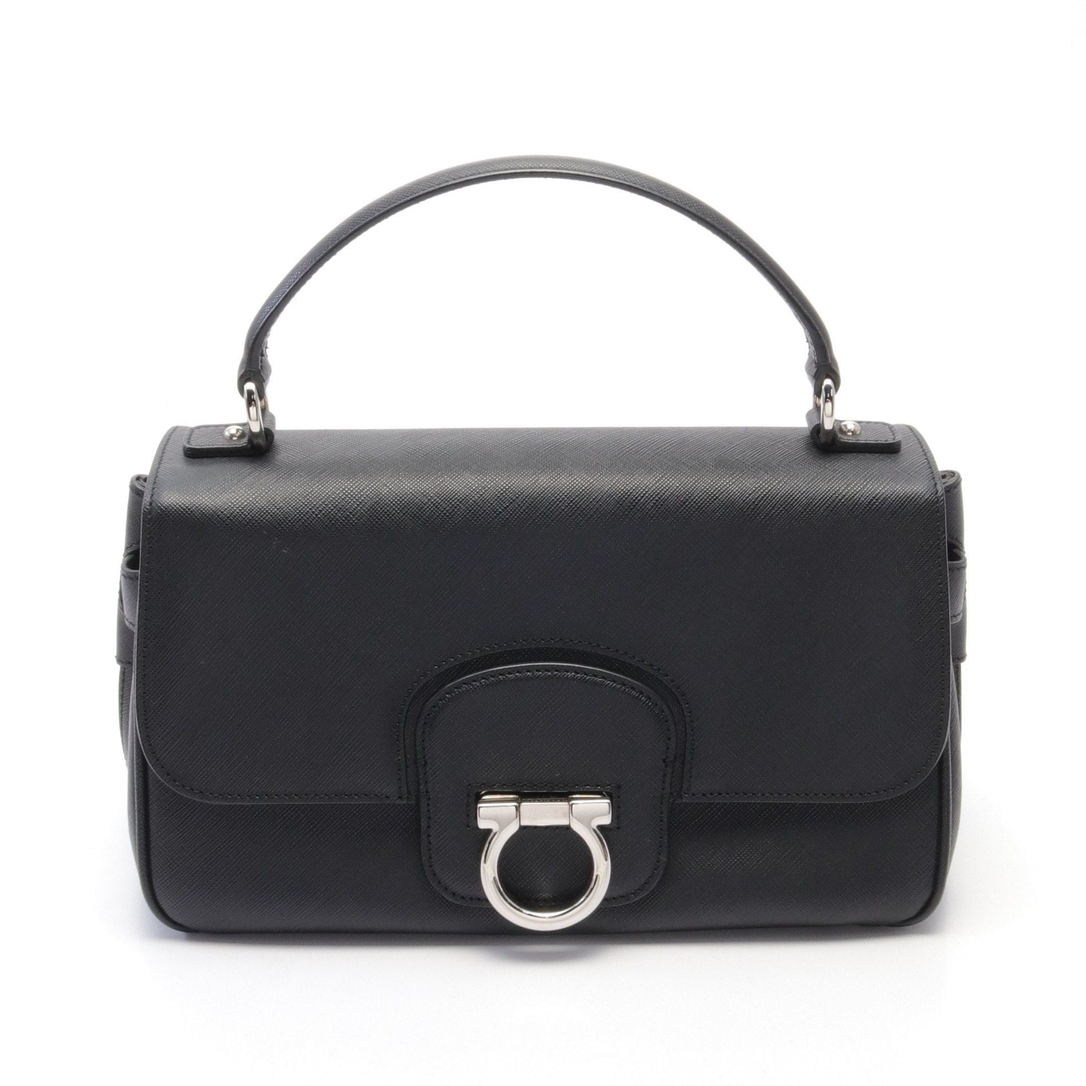 Salvatore Ferragamo Salvatore Ferragamo Gancini Handbag Leather Black Size ONE SIZE - 1 Thumbnail