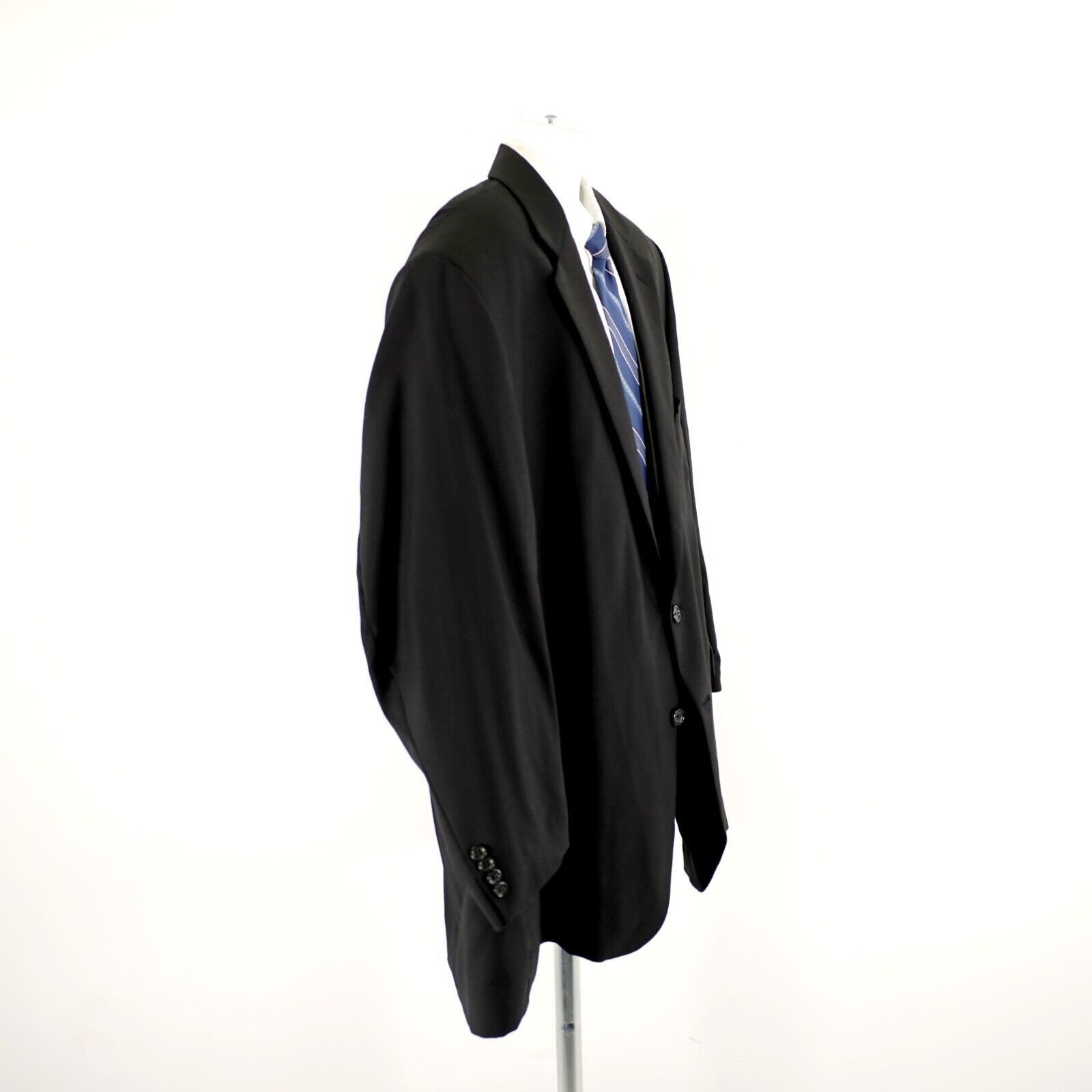 Pronto Uomo Pronto Uomo Comfort Stretch Worsted Wool Black 56L Portly 2 Size 54L - 7 Thumbnail