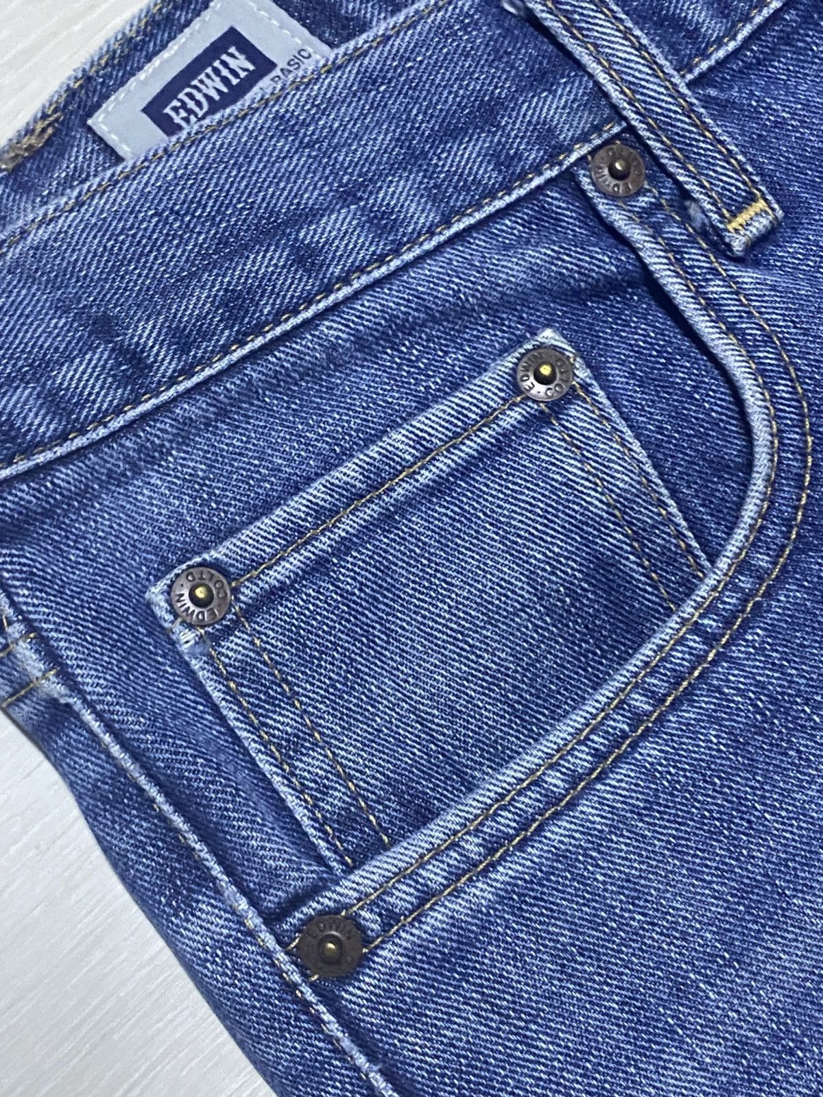 Edwin Vintage Edwin 402 Blue Wash Straight Jeans Size US 34 / EU 50 - 7 Thumbnail