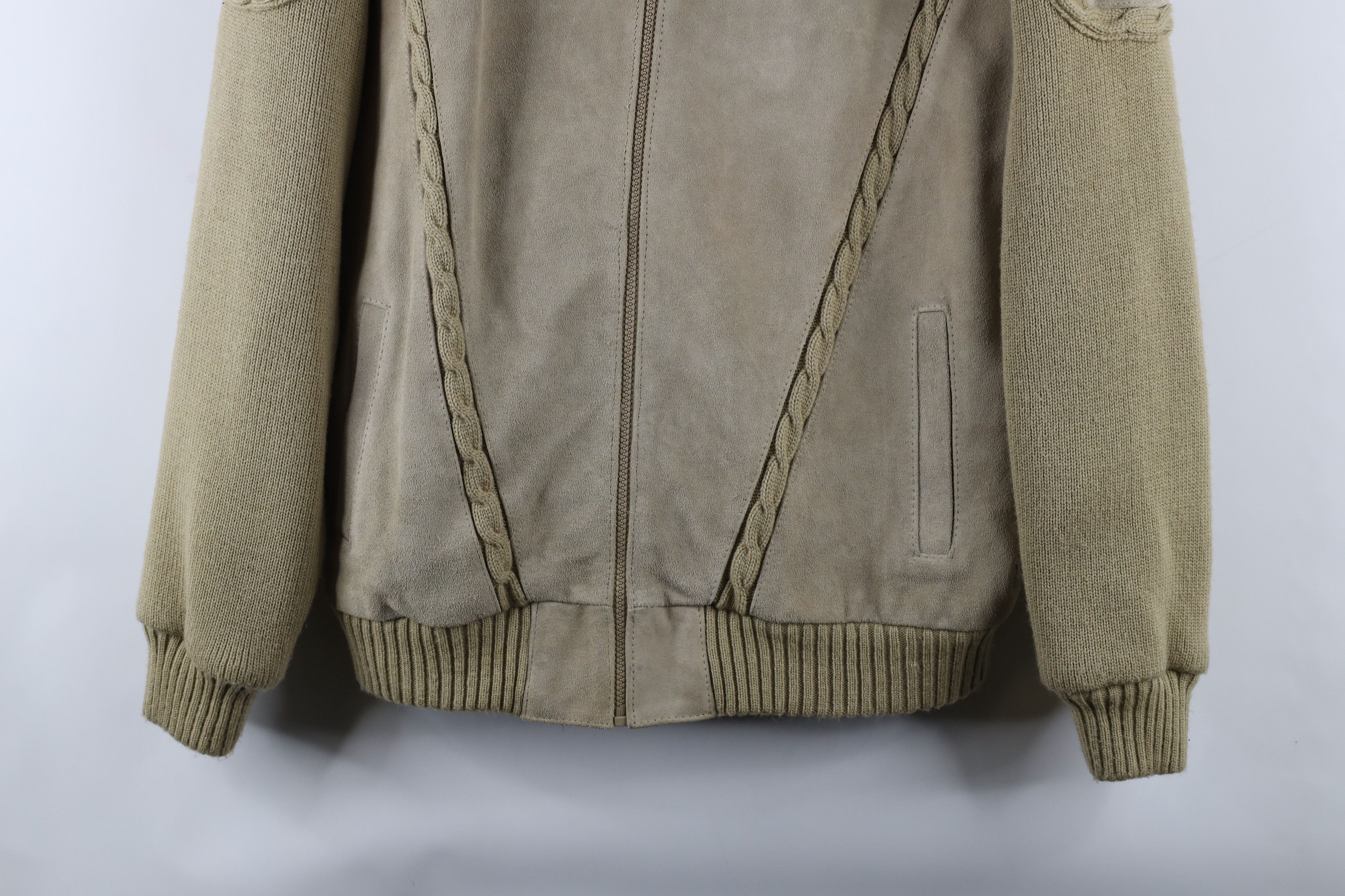Vintage Vintage 70s Streetwear Cable Knit Full Zip Sweater Jacket Size US L / EU 52-54 / 3 - 3 Thumbnail