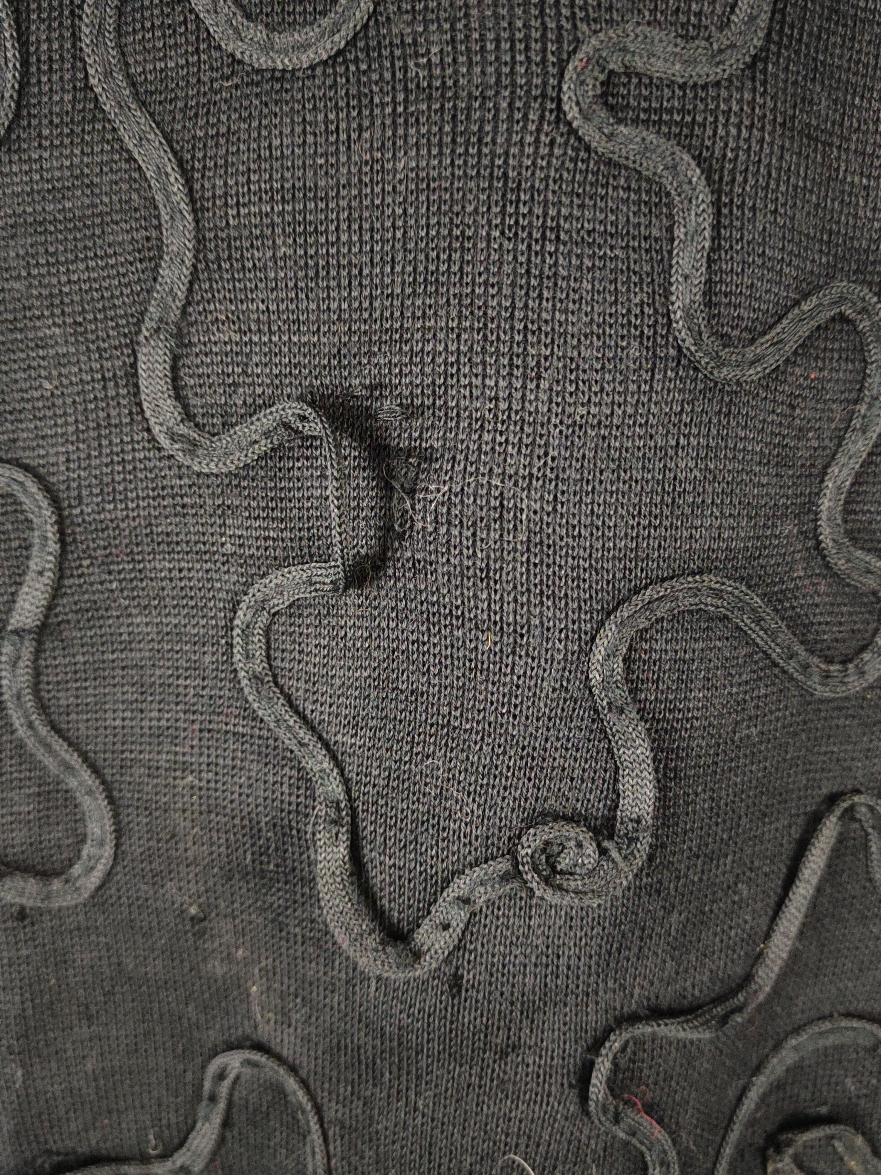 Vintage Japan ripped vintage Black Knitwear art Cardigan #W161628 Size L / US 10 / IT 46 - 9 Thumbnail