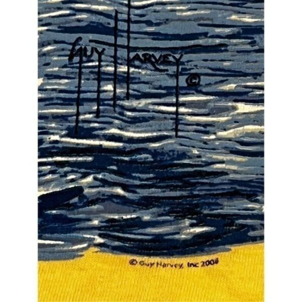 Guy Harvey Vintage Guy Harvey Marlin Boat blue-Print Yellow Tee Size US XL / EU 56 / 4 - 7 Thumbnail