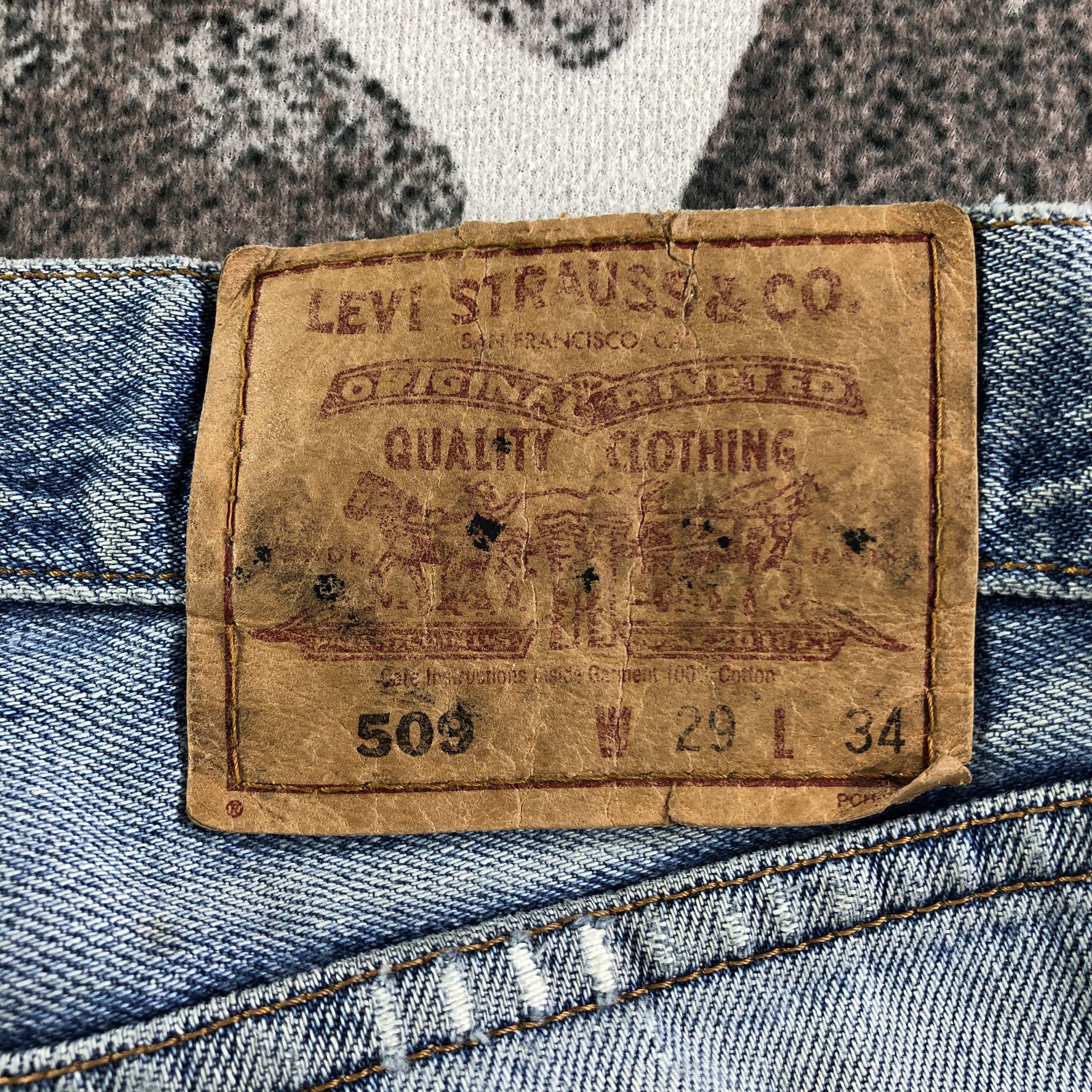 Levi's Distress Vintage Levis 509 Jeans Dirty Wash Denim KJ2216 Size US 29 - 5 Thumbnail