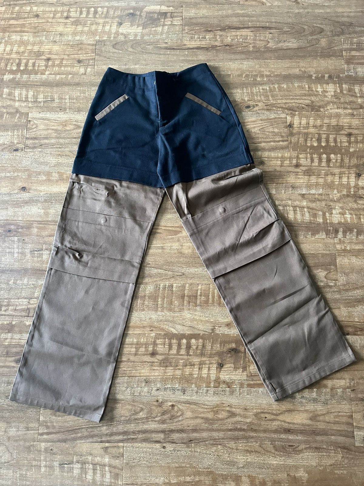 image of Spencer Badu Black & Brown Paneled Trousers, Men's (Size 32)