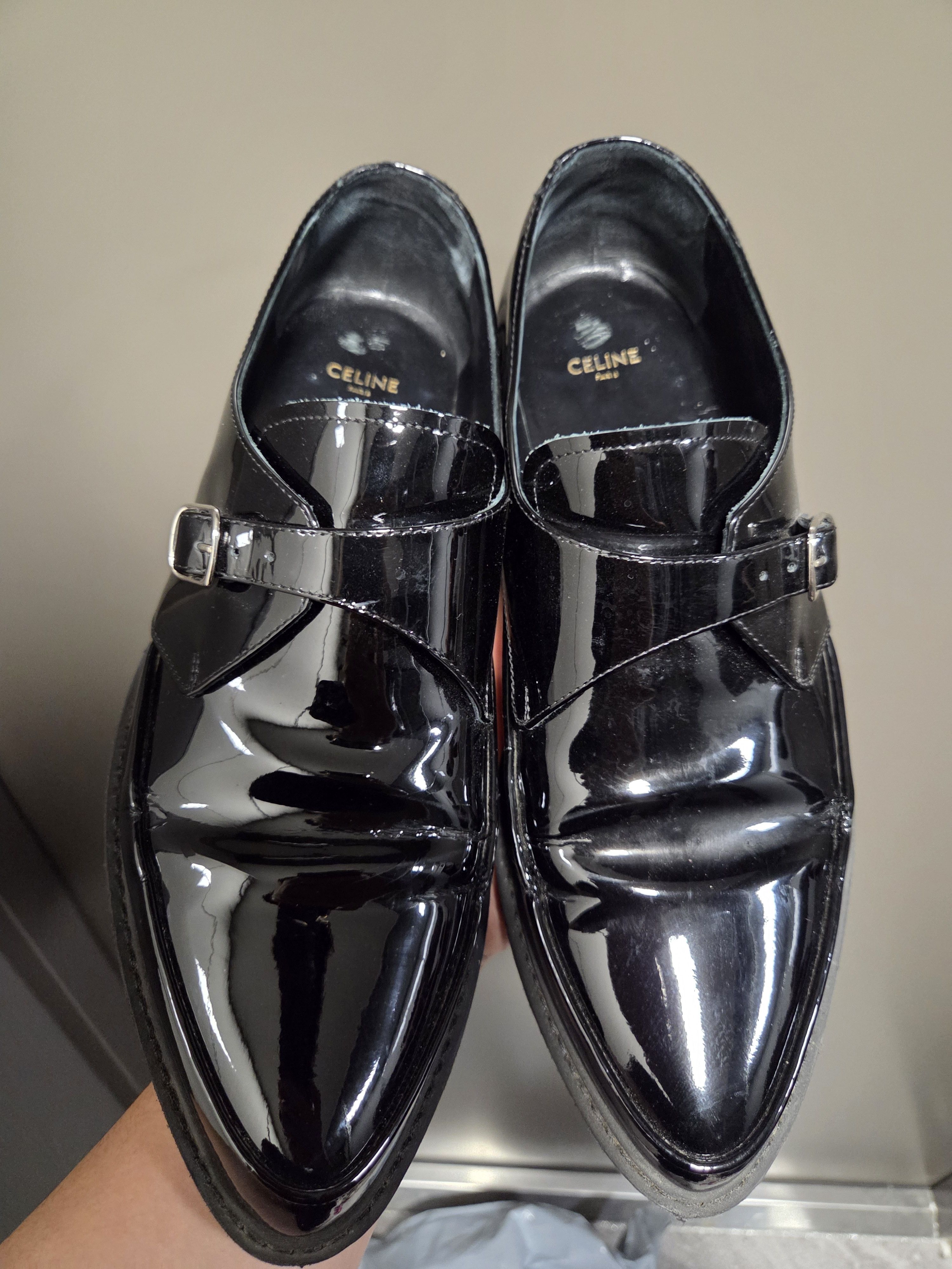 Celine × Hedi Slimane Celine Creepers Derby Patent Leather Black Size US 10 / EU 43 - 6 Thumbnail