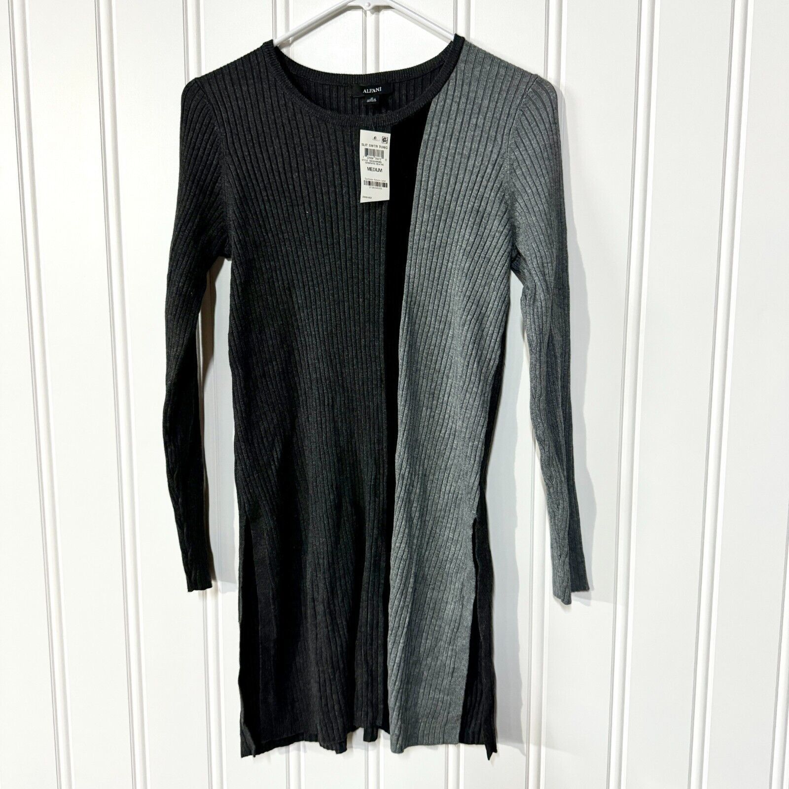 Alfani Alfani Dress Size M Black Grey Long Sleeve Crewneck Sweater Size M / US 6-8 / IT 42-44 - 1 Thumbnail