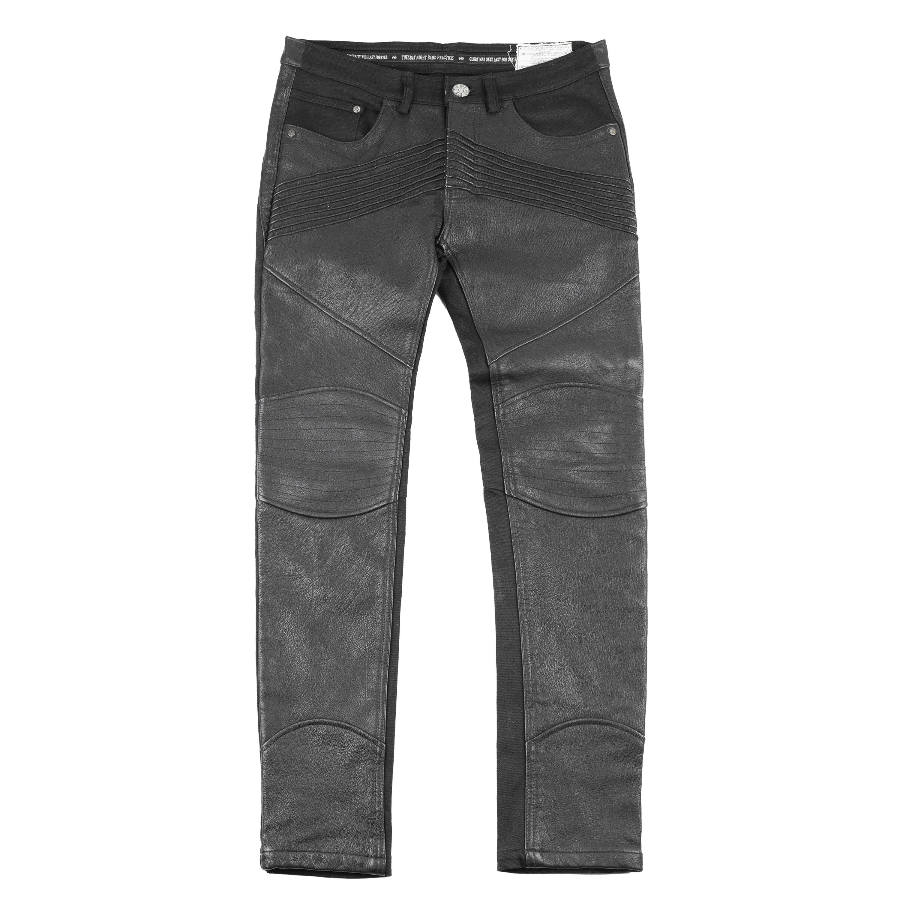 Tuesday Night Band Practice Tuesday Night Band Practice Leather Moto Black Jeans (L) Size US 32 / EU 48 - 1 Thumbnail