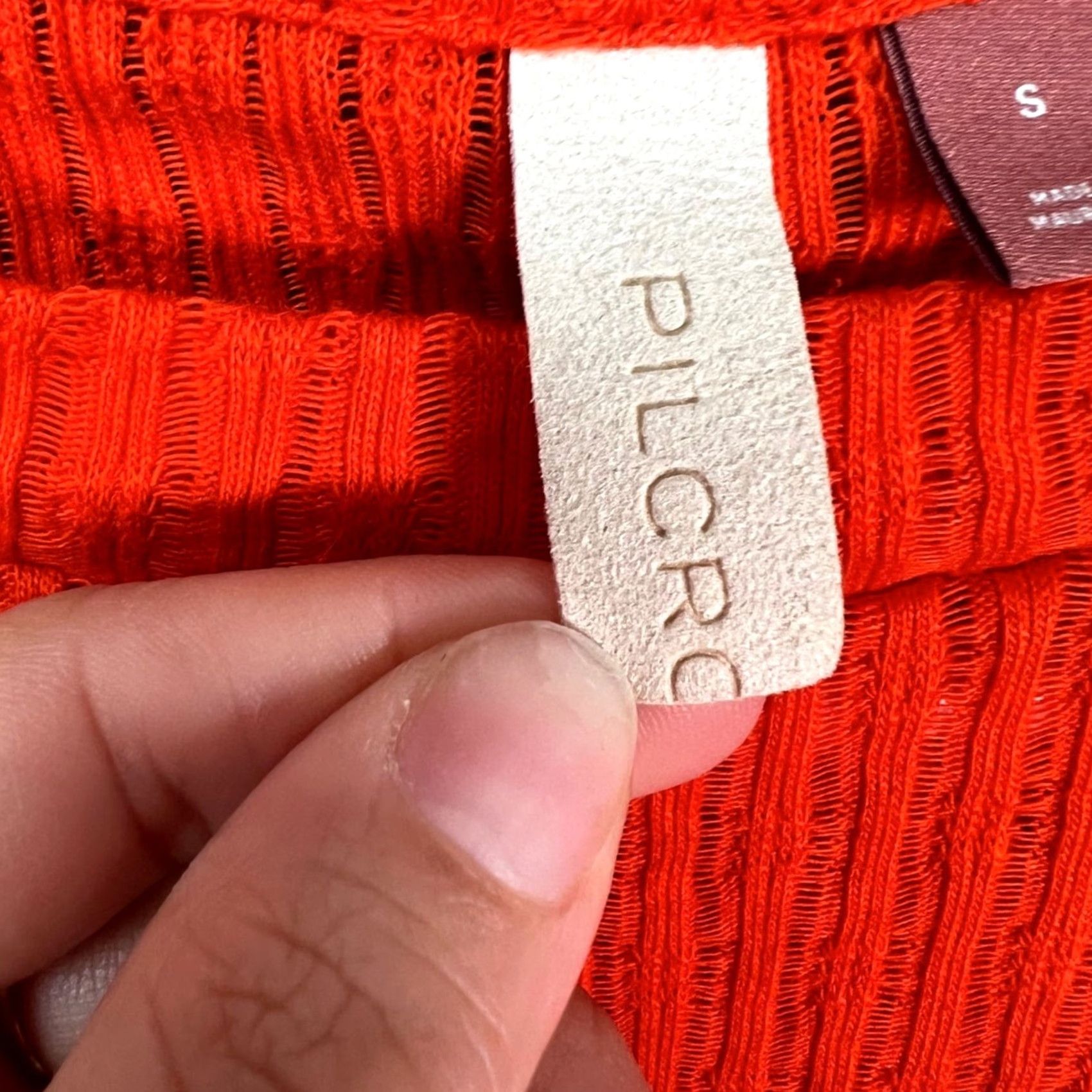 Vintage Pilcro Womens Small Red Ribbed Long Sleeve Top Shirt Spring Summer Womens Size S / US 4 / IT 40 - 3 Thumbnail