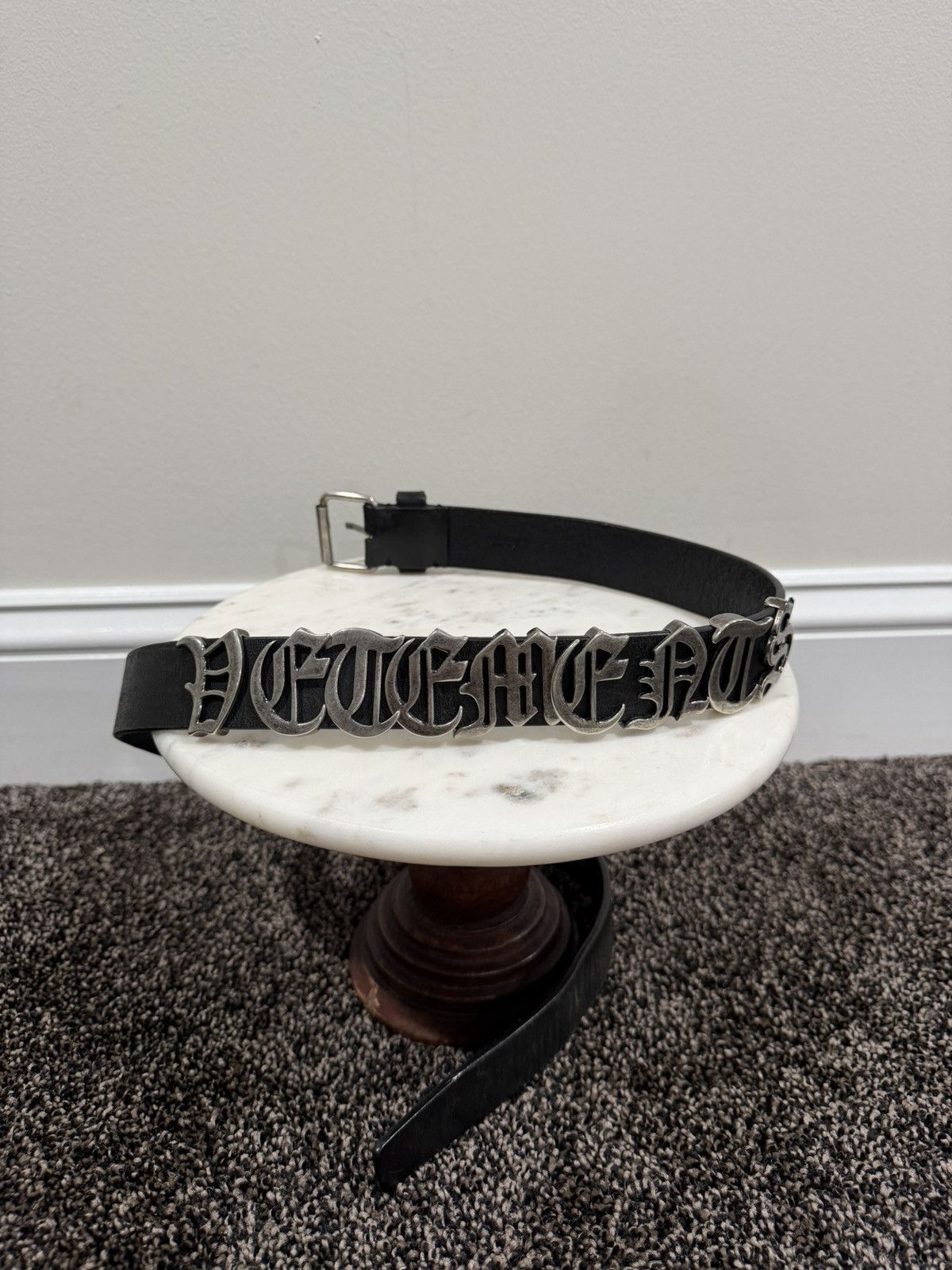 Vetements Vetements Gothic Logo Lettered Black/Silver Belt Size 32 - 8 Thumbnail