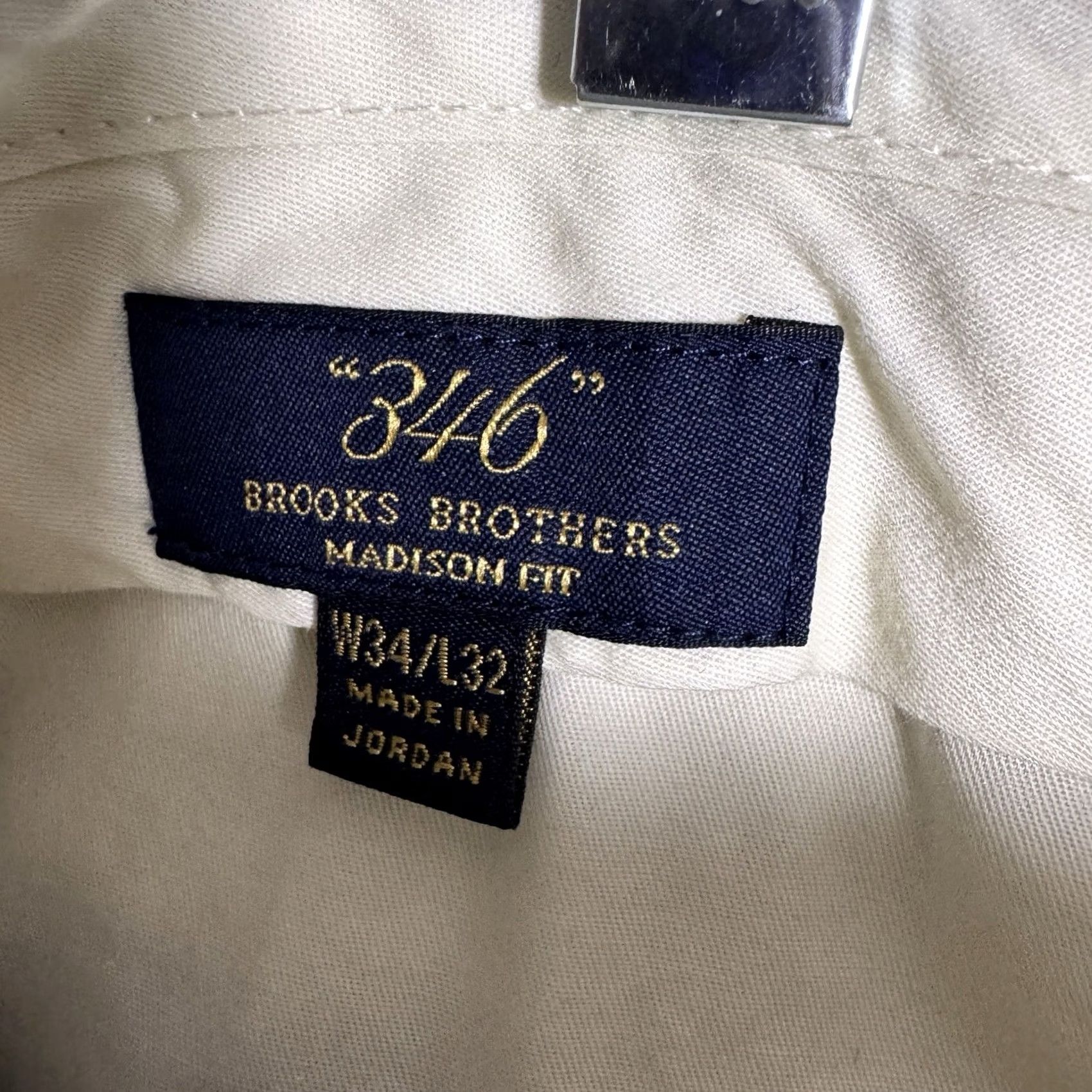 Brooks Brothers Brooks Brothers 346 Madison Fit Pants Men 33x30 100% Wool Dress Pants Beig e Flat Front Office Size US 34 / EU 50 - 4 Thumbnail