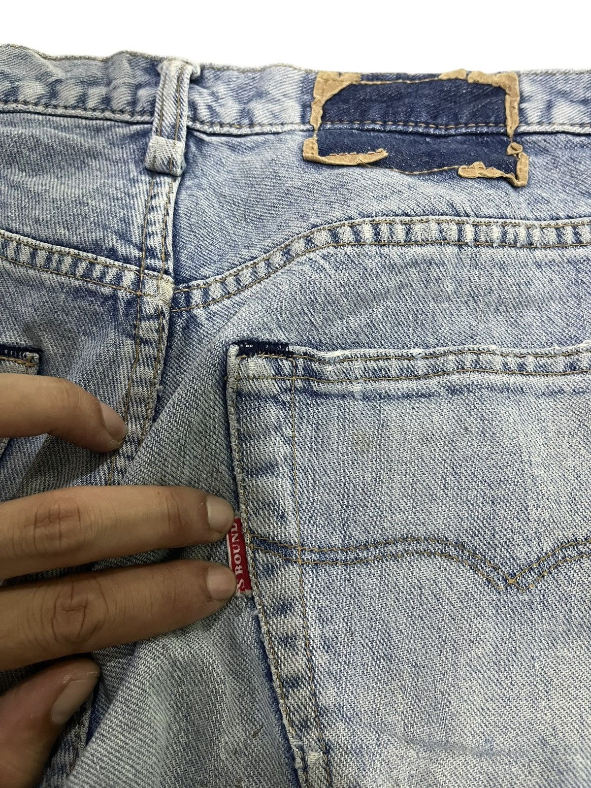 If Six Was Nine × Japanese Brand × Le Grande Bleu (L.G.B.) BAGGY💥 VTG Y2K SPELL BOUND USA WASHED BLUE DENIM JEANS Size US 28 / EU 44 - 9 Thumbnail