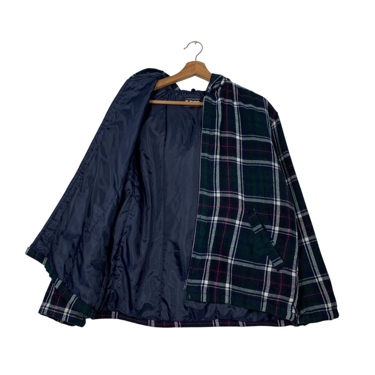Vintage ZIPPO Green Checked Zipper Hoodie Jacket #2262-C100 Size US L / EU 52-54 / 3 - 10 Thumbnail