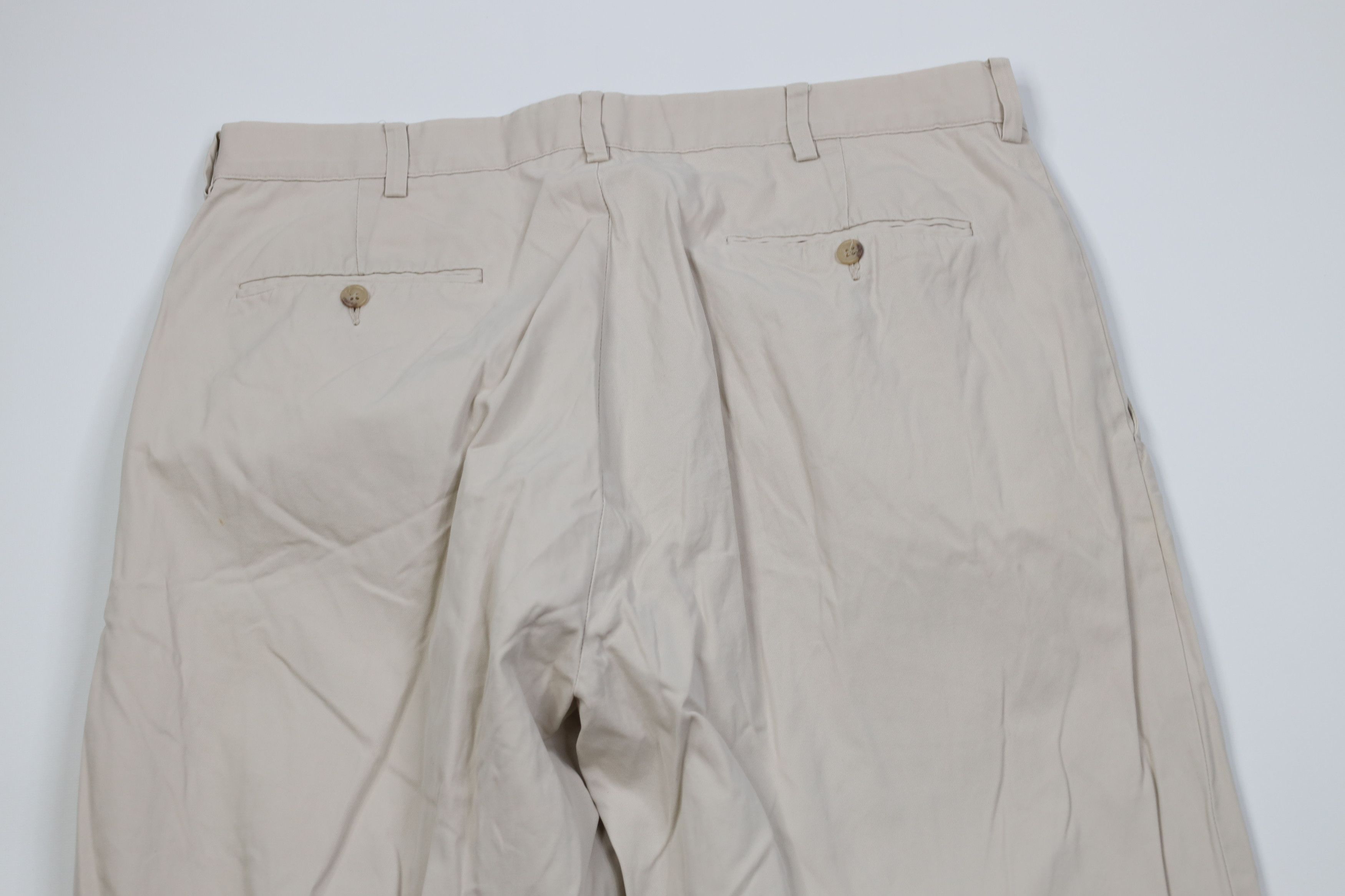 Polo Ralph Lauren Vintage 90s Ralph Lauren Wide Leg Chino Pants Beige Cotton Size US 34 / EU 50 - 10 Thumbnail