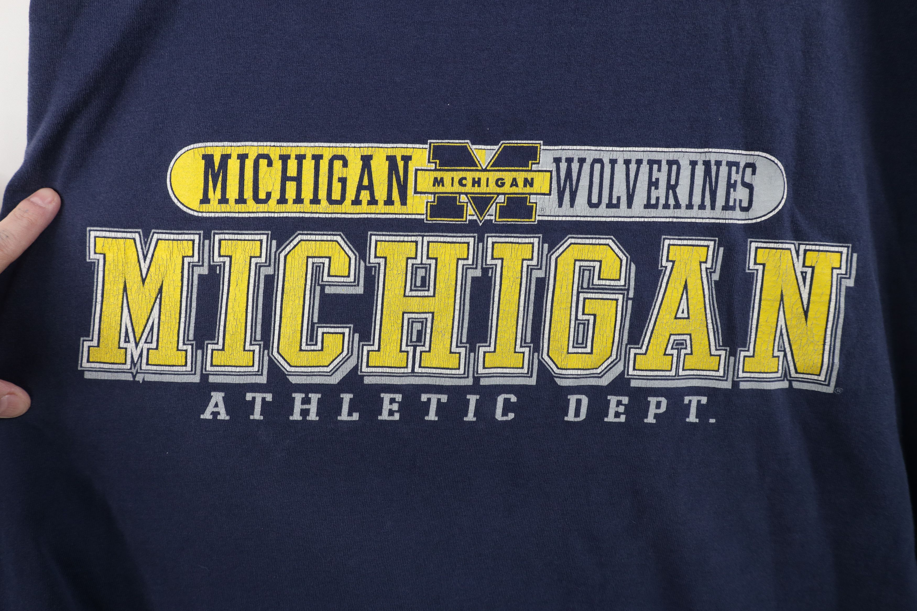 Vintage Vintage 90s Y2K University of Michigan Athletic Dept T-Shirt Size US XXL / EU 58 / 5 - 4 Thumbnail