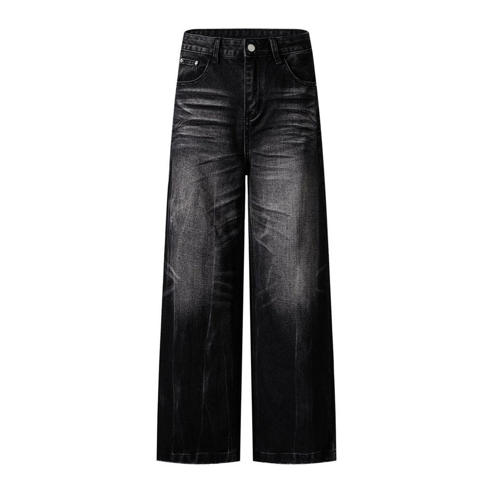 Japanese Brand × Jean Men's retro punk ripple distressed loose washed jeans Size US 32 / EU 48 - 1 Thumbnail