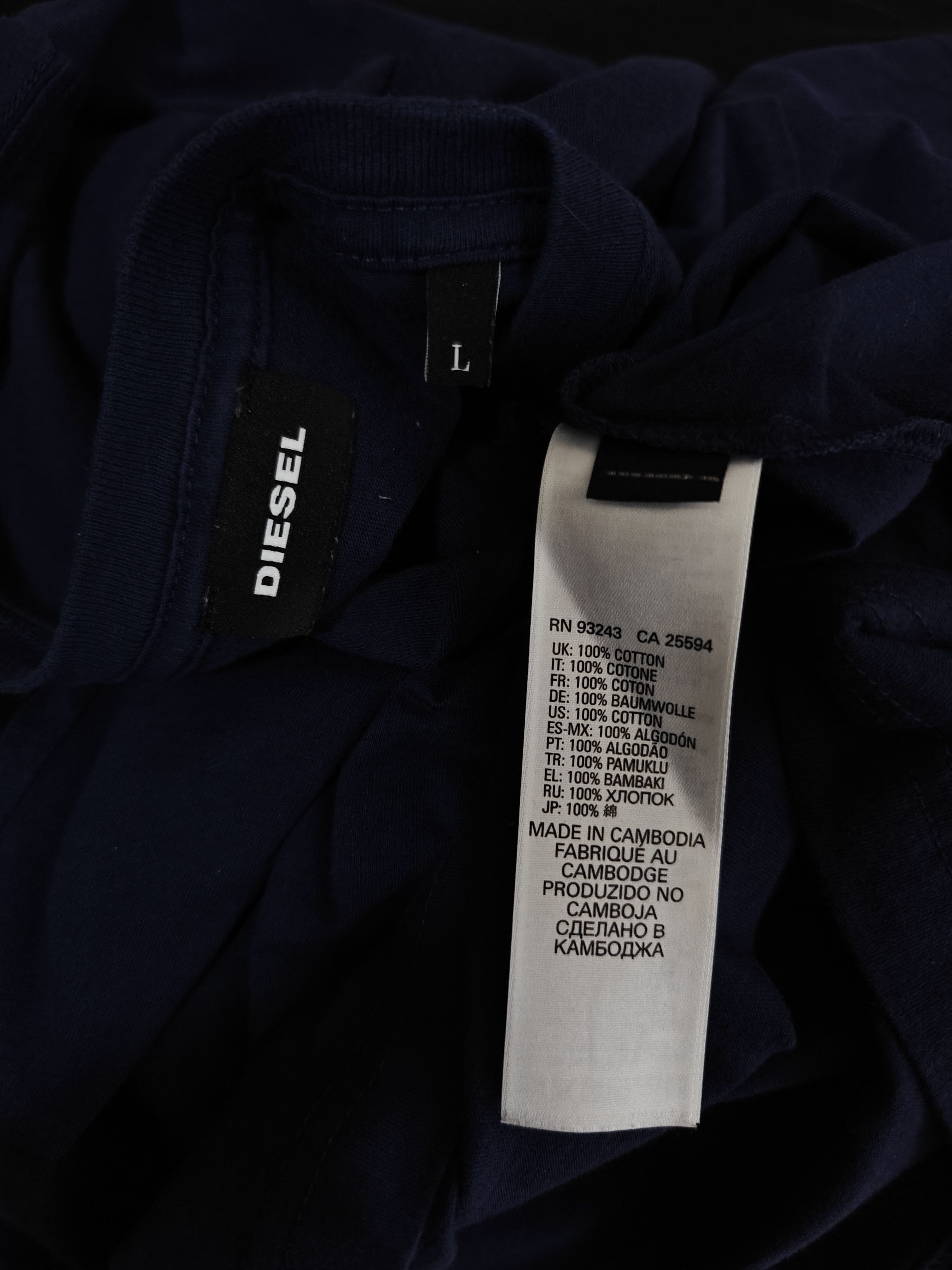 Diesel Diesel T-Shirt Big Print Tee Crew Navy size L Size US L / EU 52-54 / 3 - 8 Thumbnail