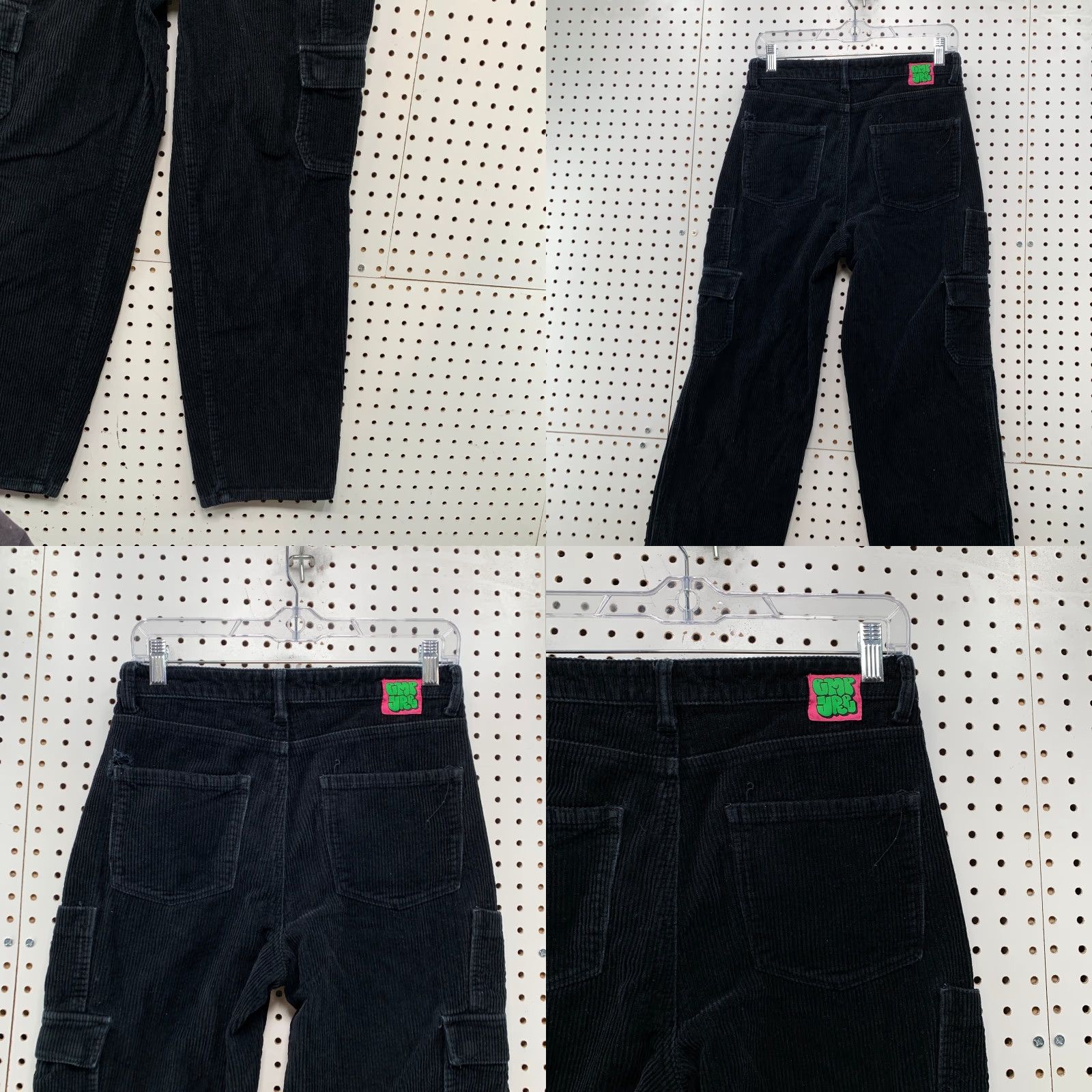 Empyre Empyre Tori Corduroy Pants Womens Size 6 Black Skater Loose Fit Baggy 28x28 Size 28" / US 6 / IT 42 - 8 Thumbnail