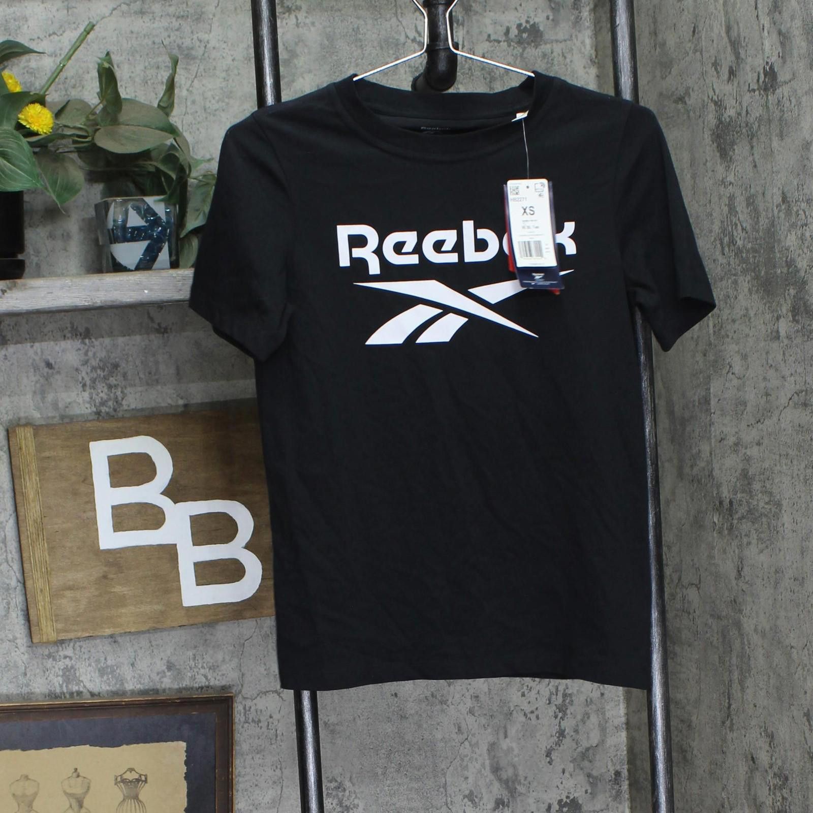 Reebok Nwt Reebok Womens Graphic Big Logo Tee Hb2271 Black Xs Size XS / US 0-2 / IT 36-38 - 1 Thumbnail