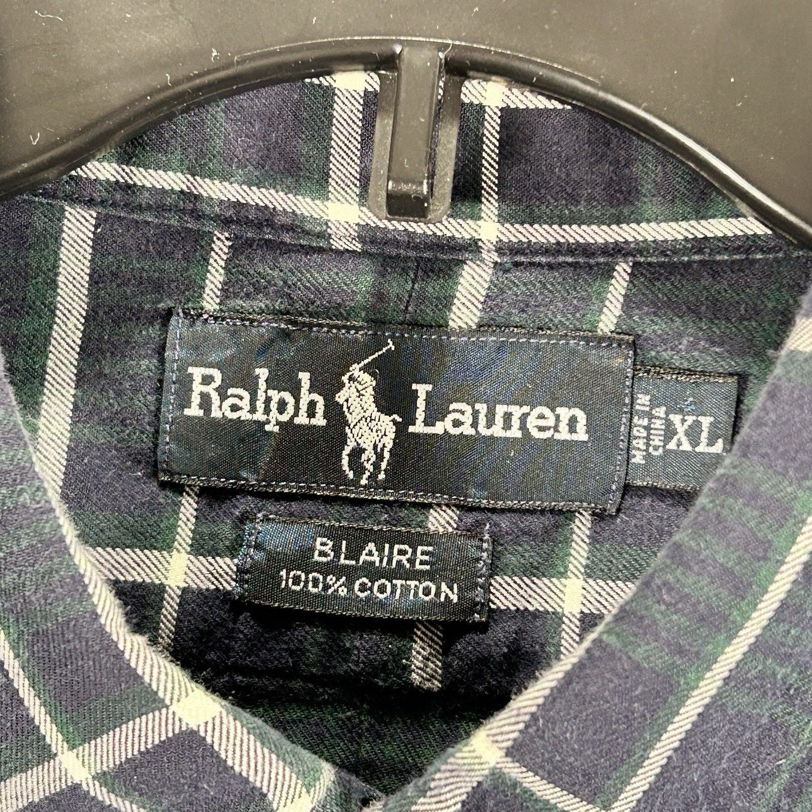 Lauren Ralph Lauren Ralph Lauren Blaire Large Blue Green Plaid Button Down Shirt Size US XL / EU 56 / 4 - 3 Thumbnail