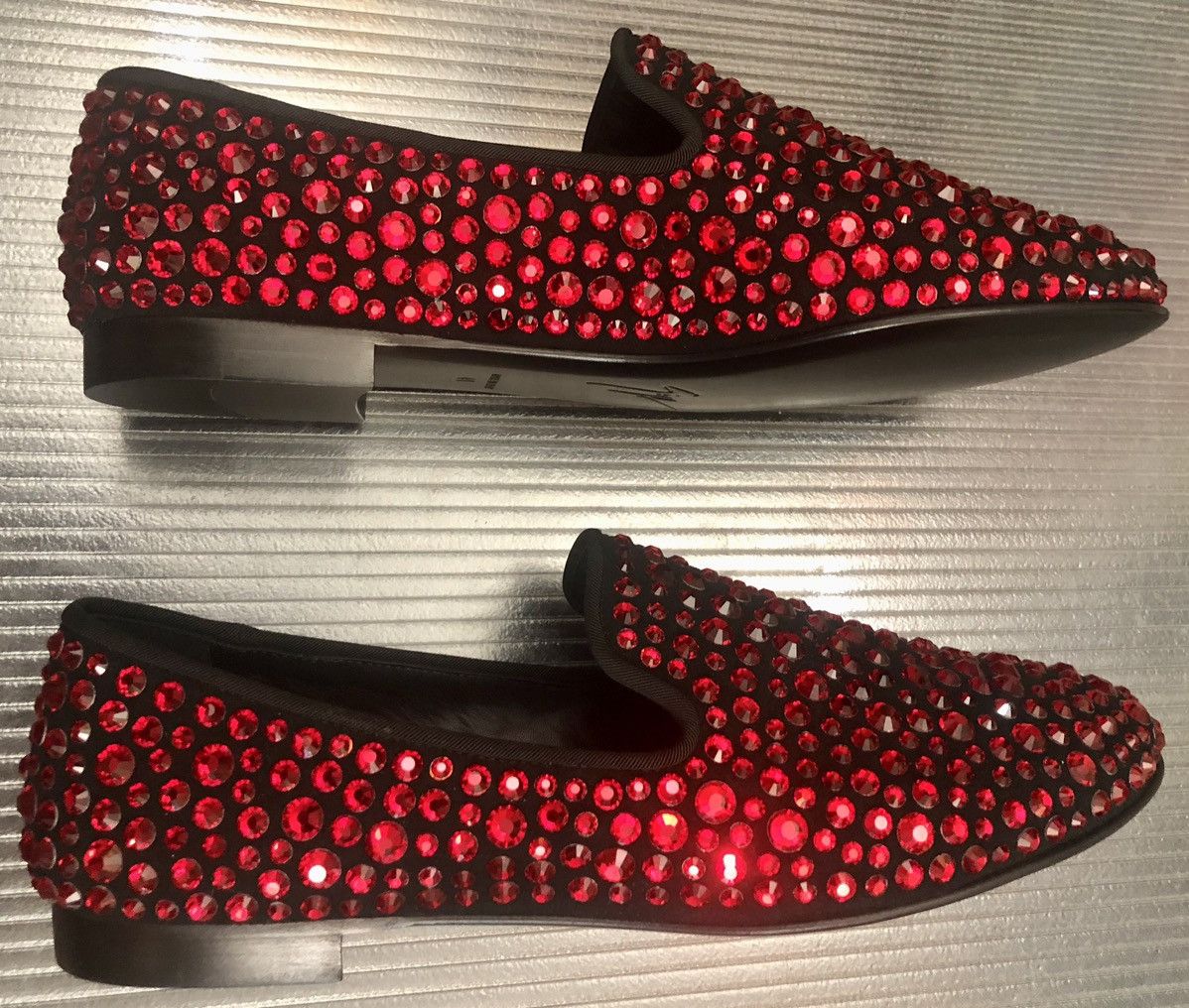 Giuseppe Zanotti Giuseppe Zanotti 🇮🇹 black/red crystalized calf loafer 8 NEW Size US 8 / EU 41 - 2 Thumbnail