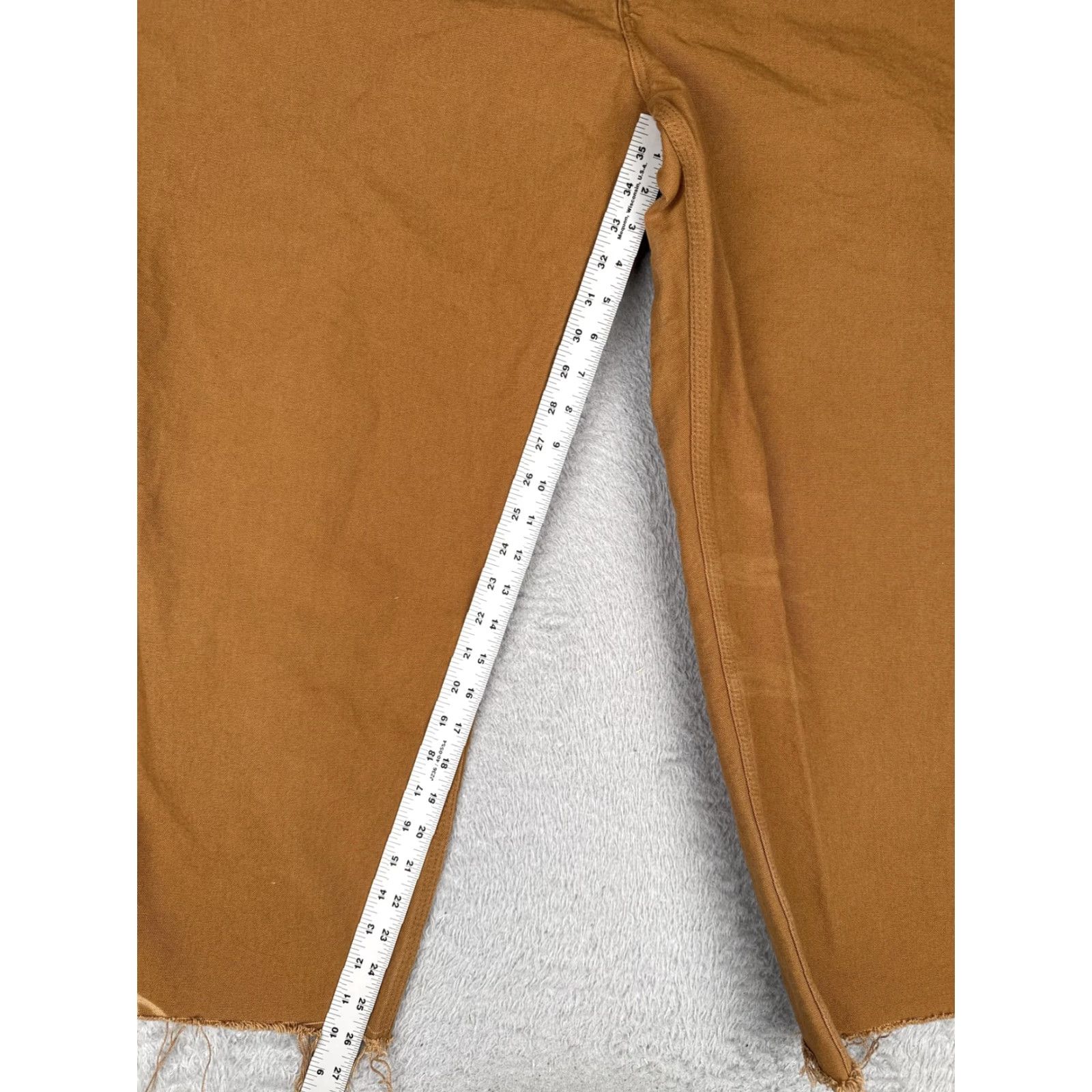 Carhartt Carhartt Pants Mens 40x25 Brown Canvas Carpenter Workwear Raw Hem Distressed Size US 40 / EU 56 - 7 Thumbnail
